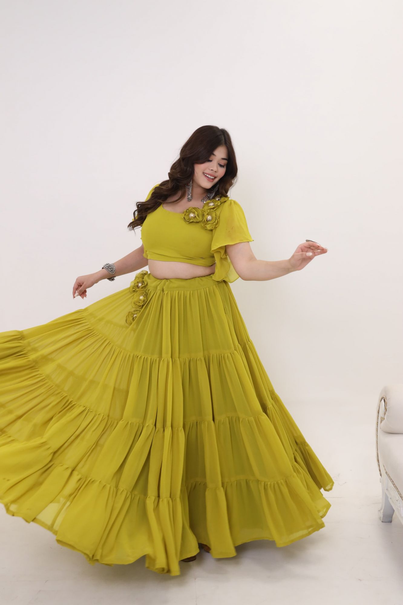 Zahra Green Lehenga Set