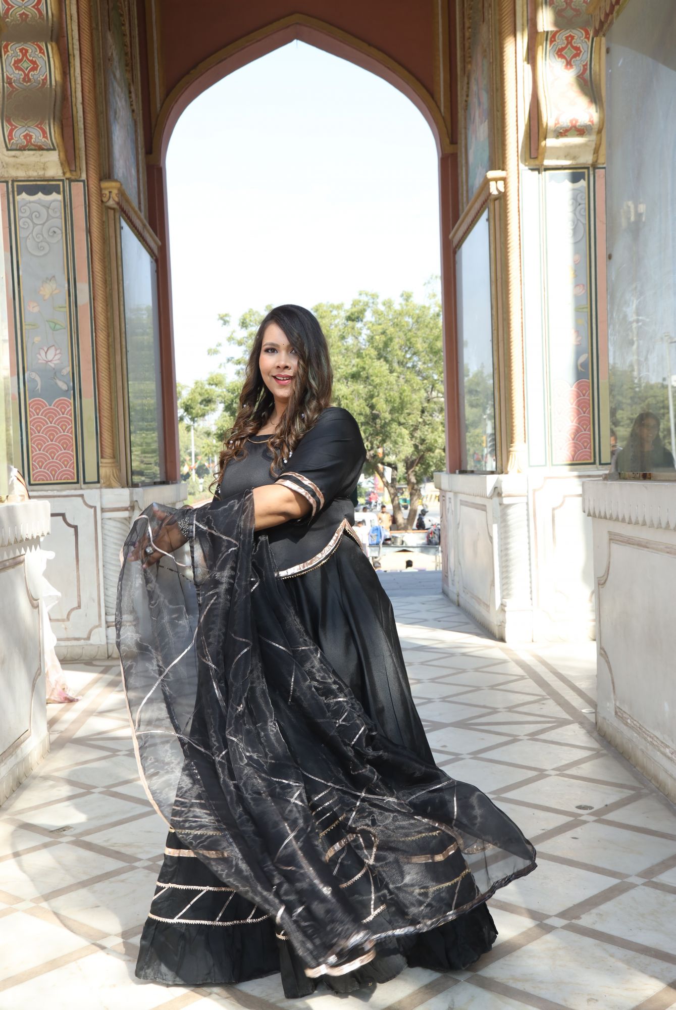 Black Gota Work Lehenga Set