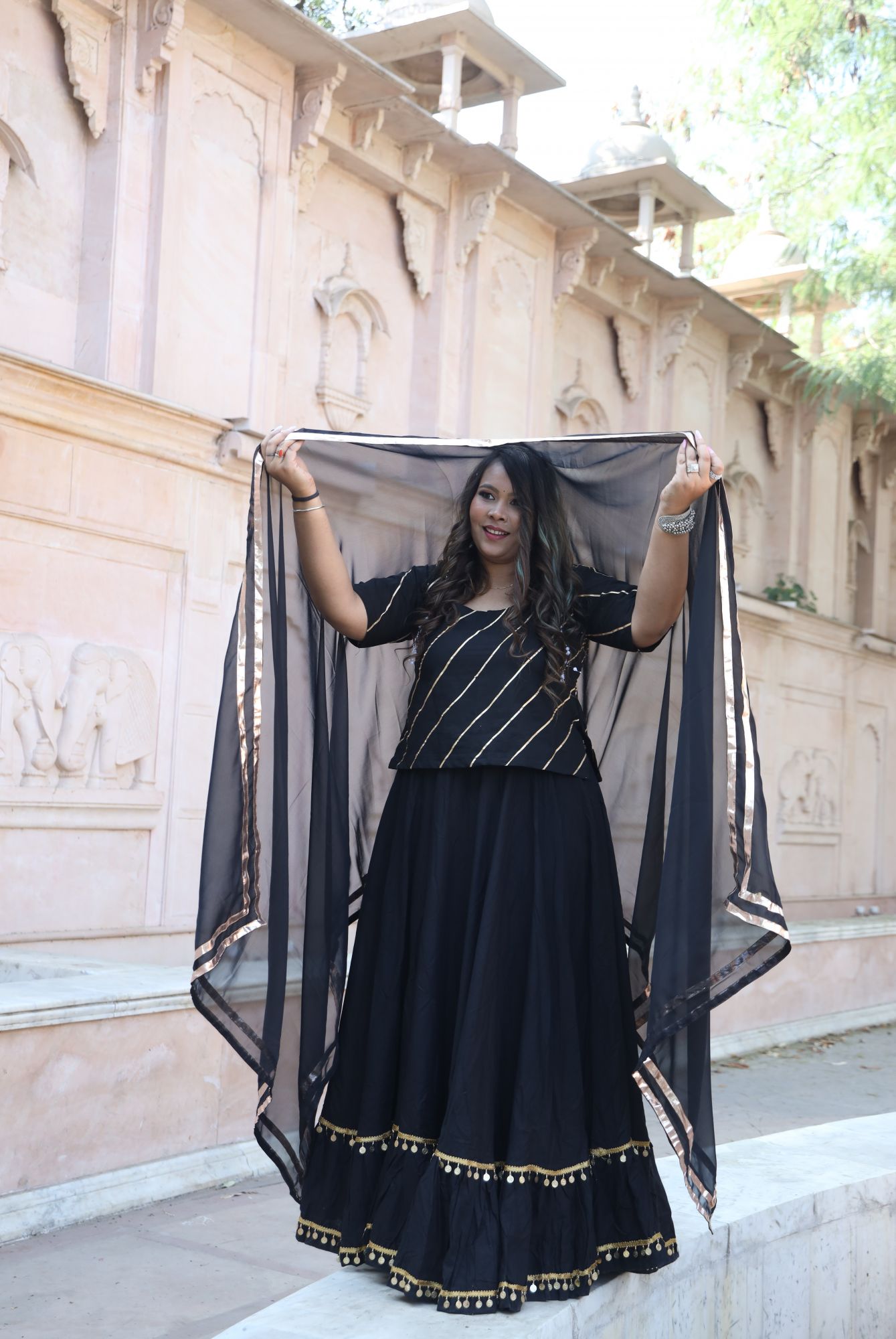 Zahra Black Lehenga Set