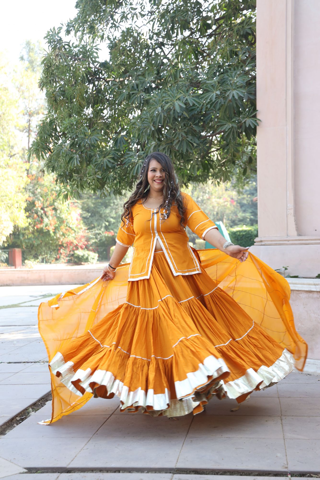 Zahra Mustard Lehenga Set
