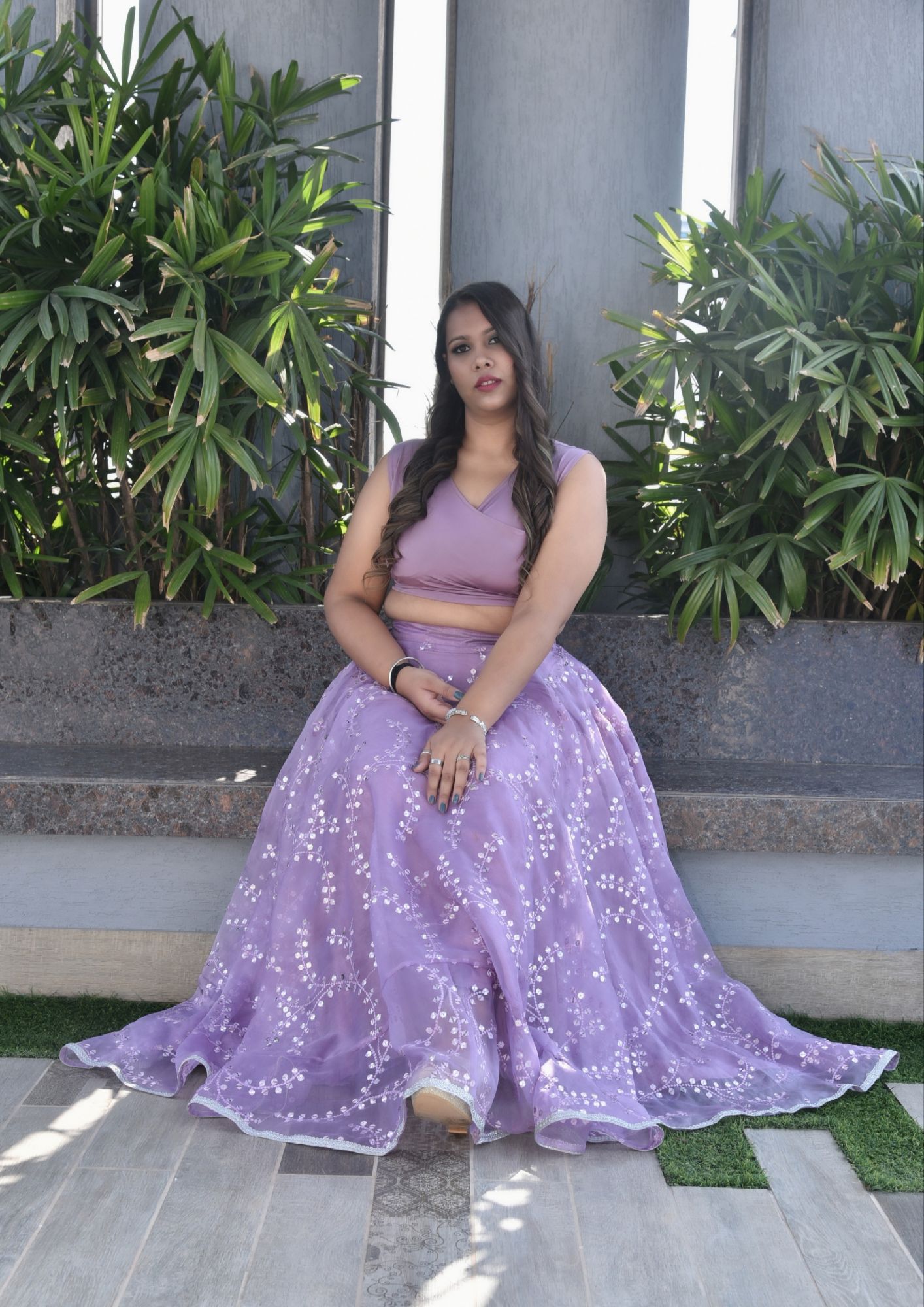 Galaxy Lilac Lehenga Set