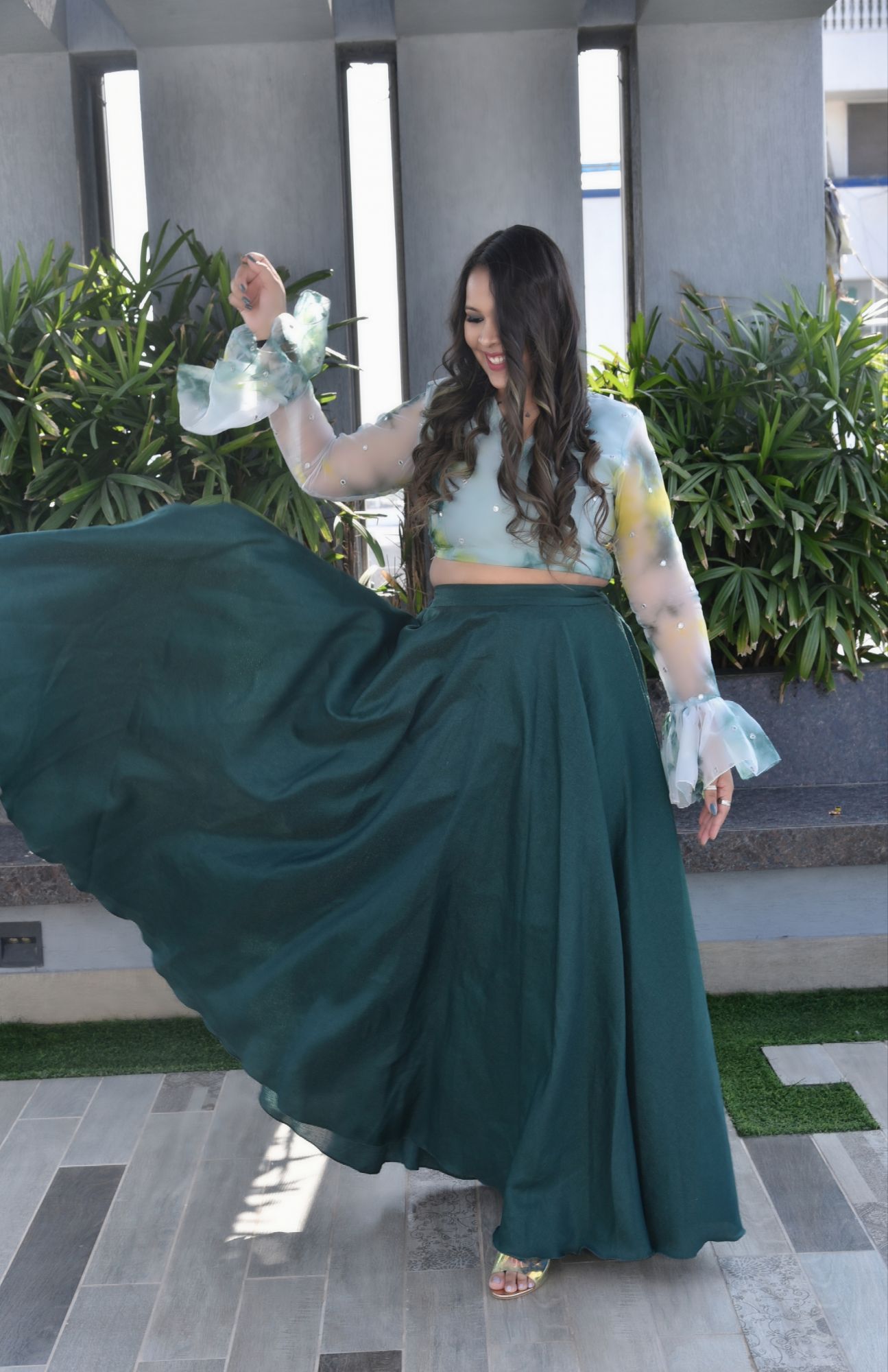 Moss Green Lehenga Set