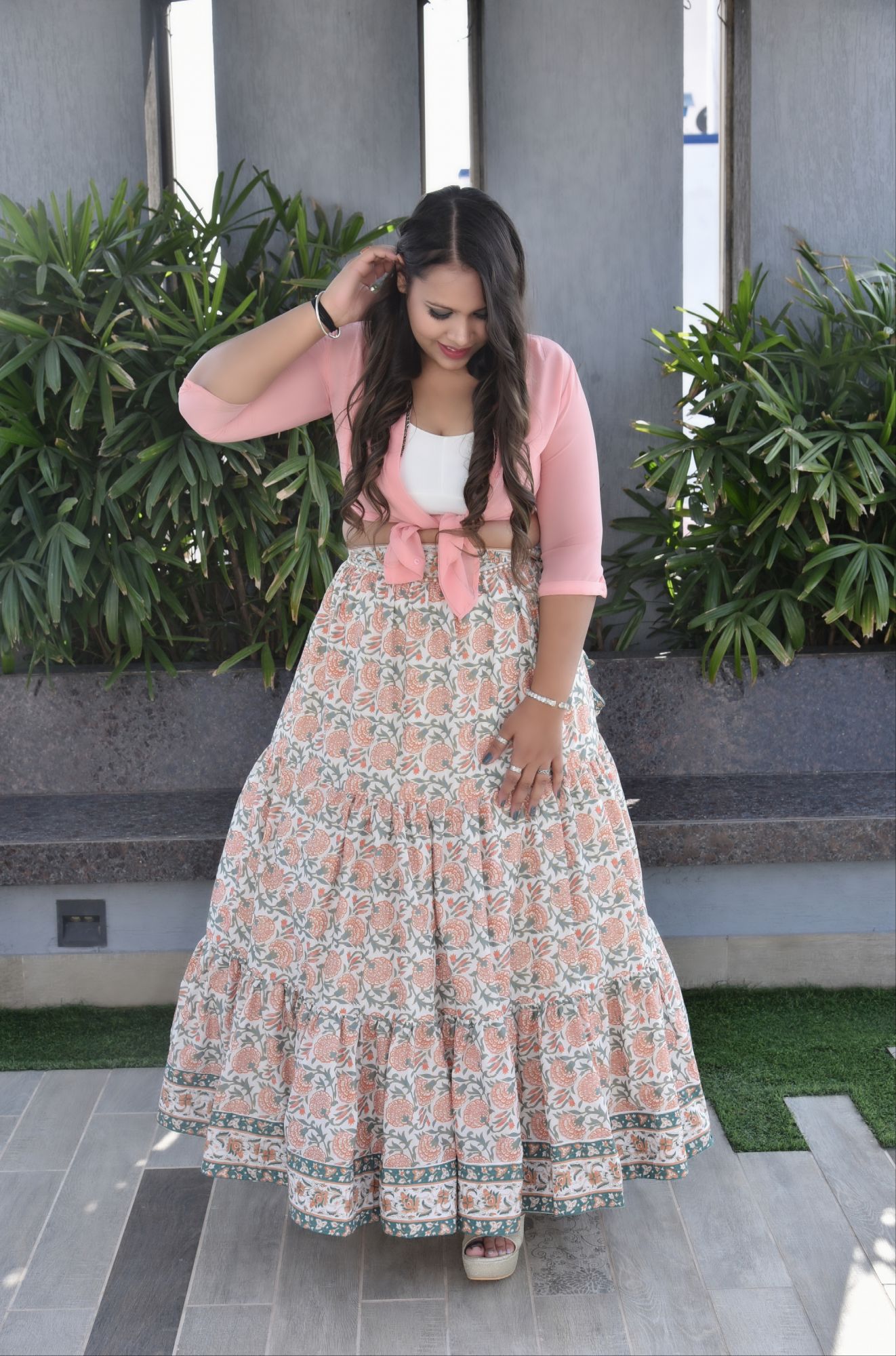 Spring Floral Cotton Lehenga Set