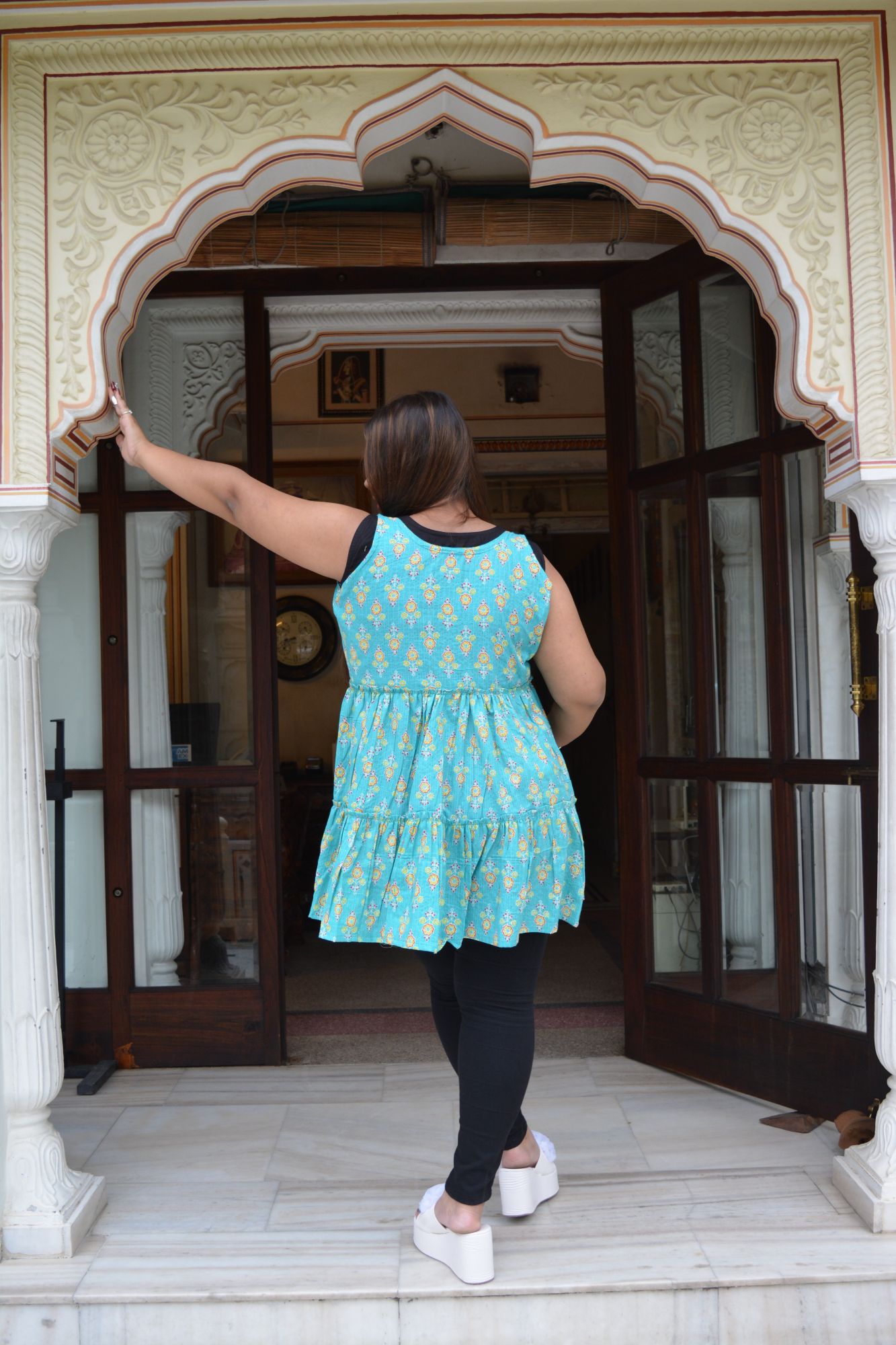 Sky Blue Floral Shrug