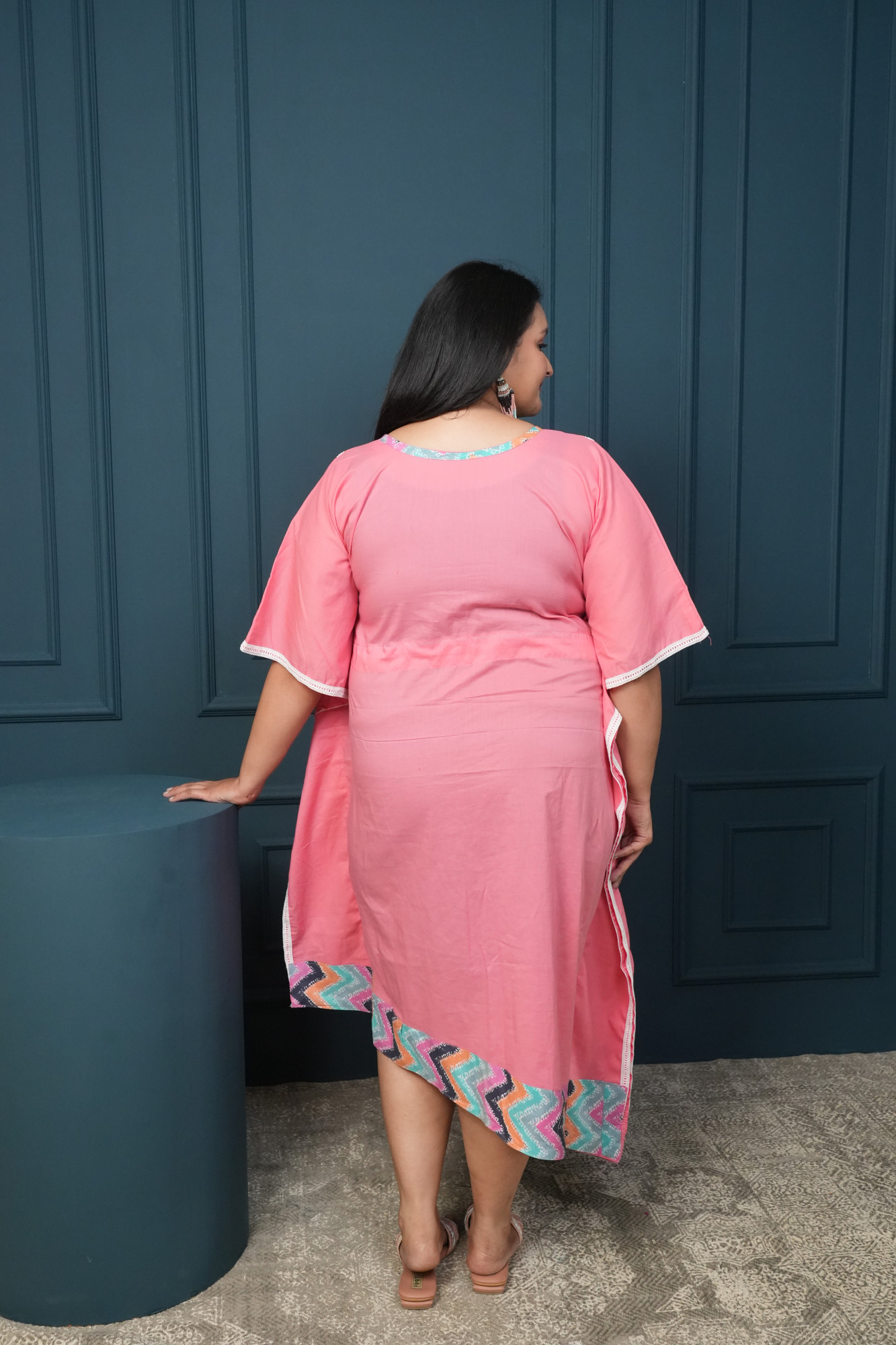 Pink Asymmetric Kaftan