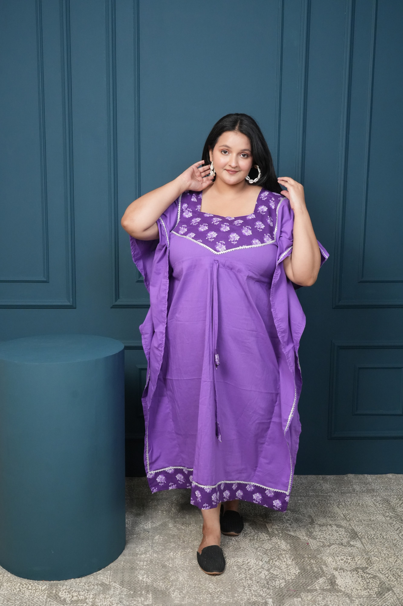 Purple Yoke Kaftan