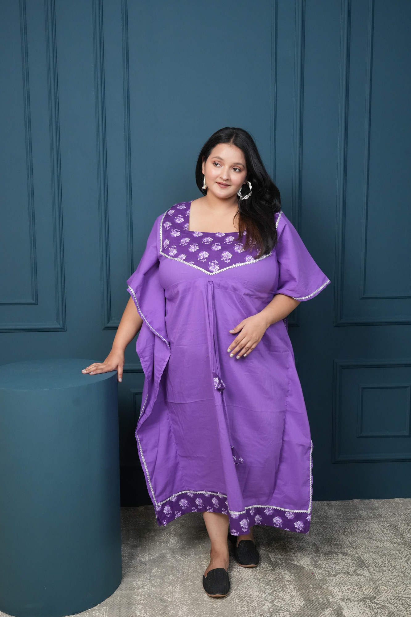 Purple Yoke Kaftan