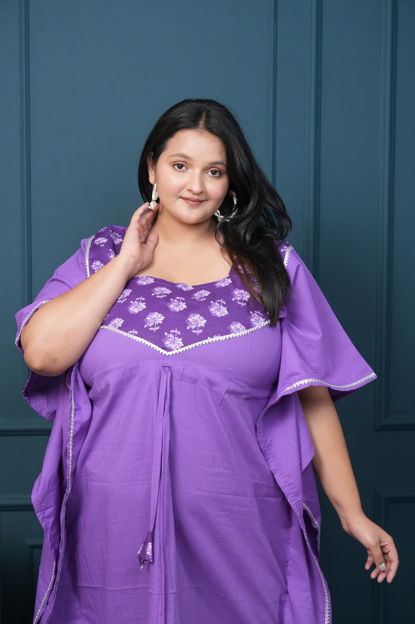 Purple Yoke Kaftan