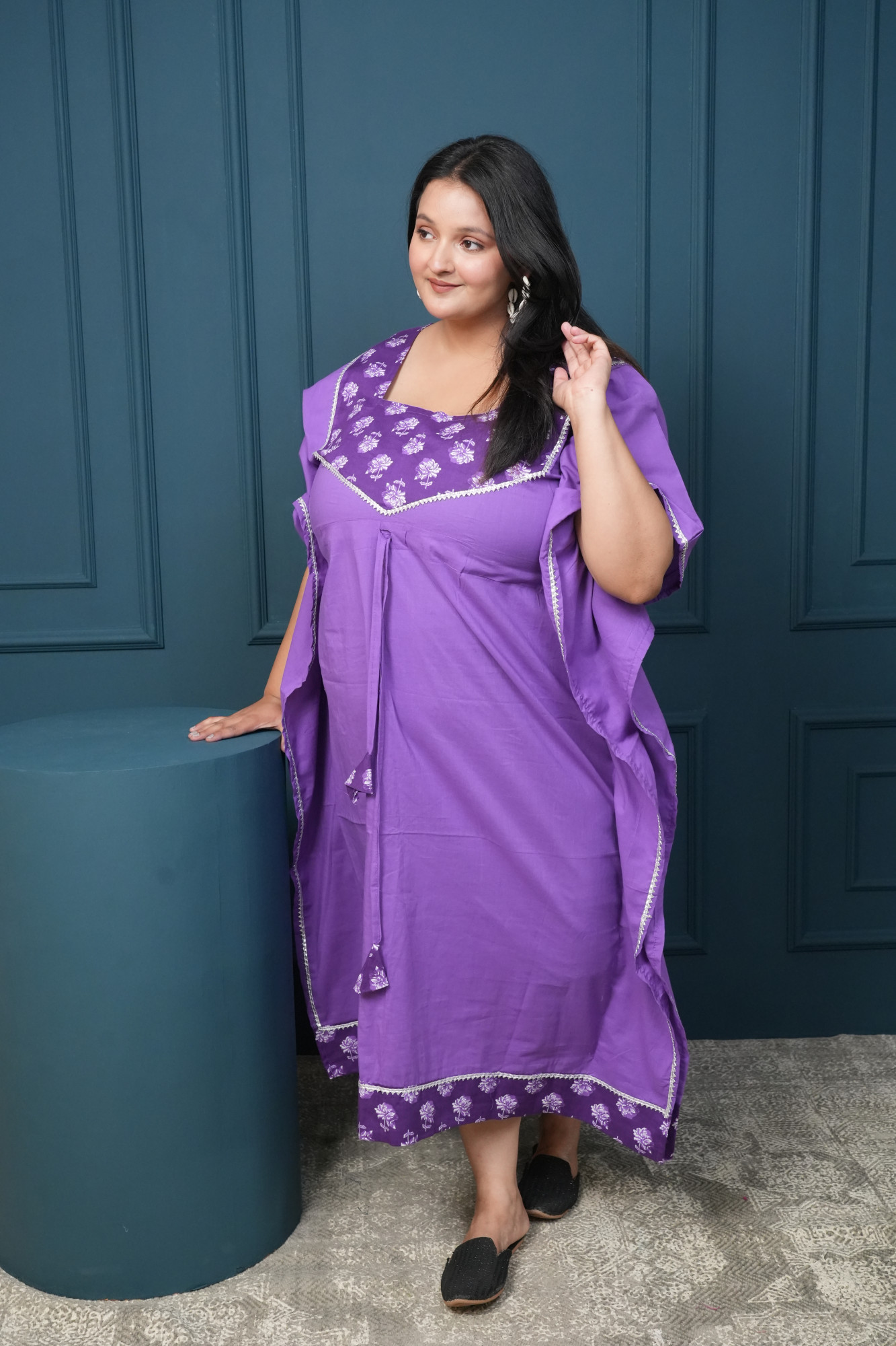 Purple Yoke Kaftan