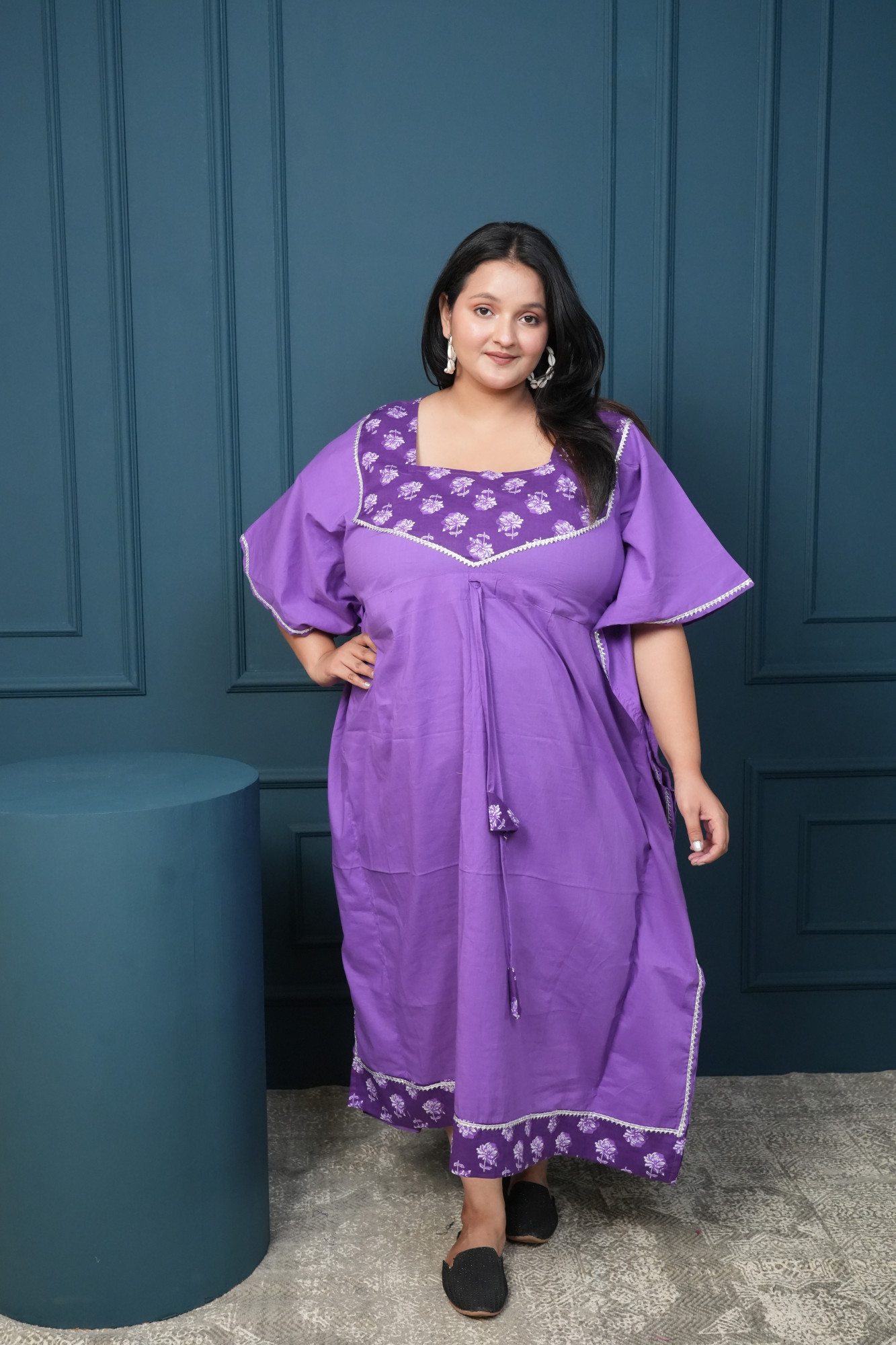 Purple Yoke Kaftan