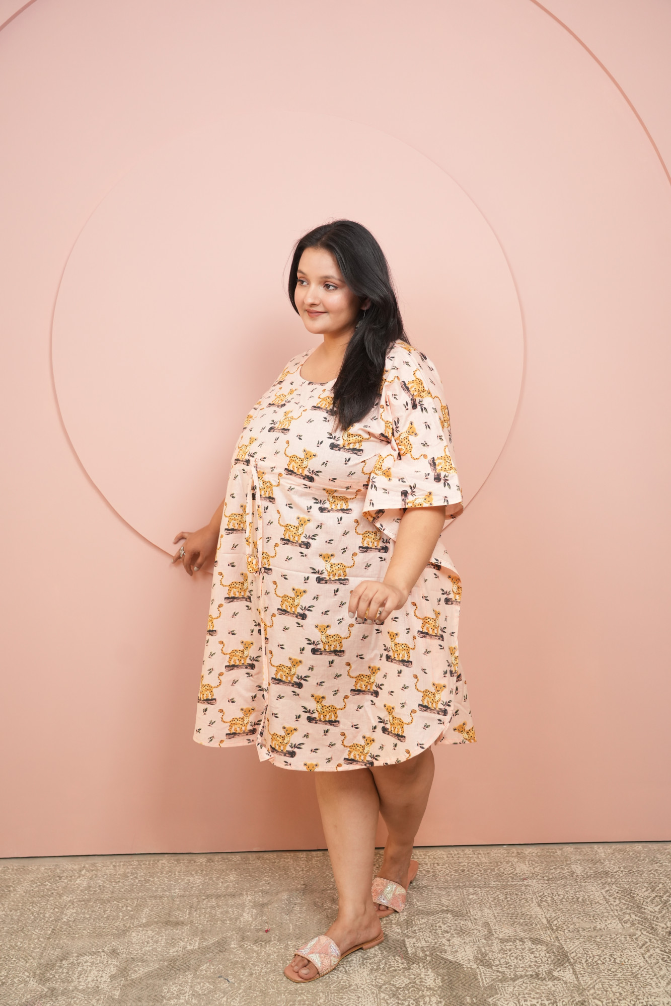 Pink Cute Tiger Kaftan
