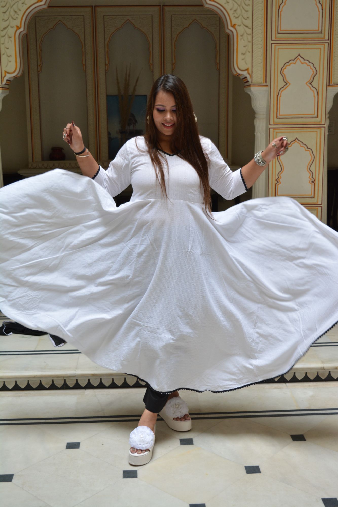 White Anarkali Suit Set