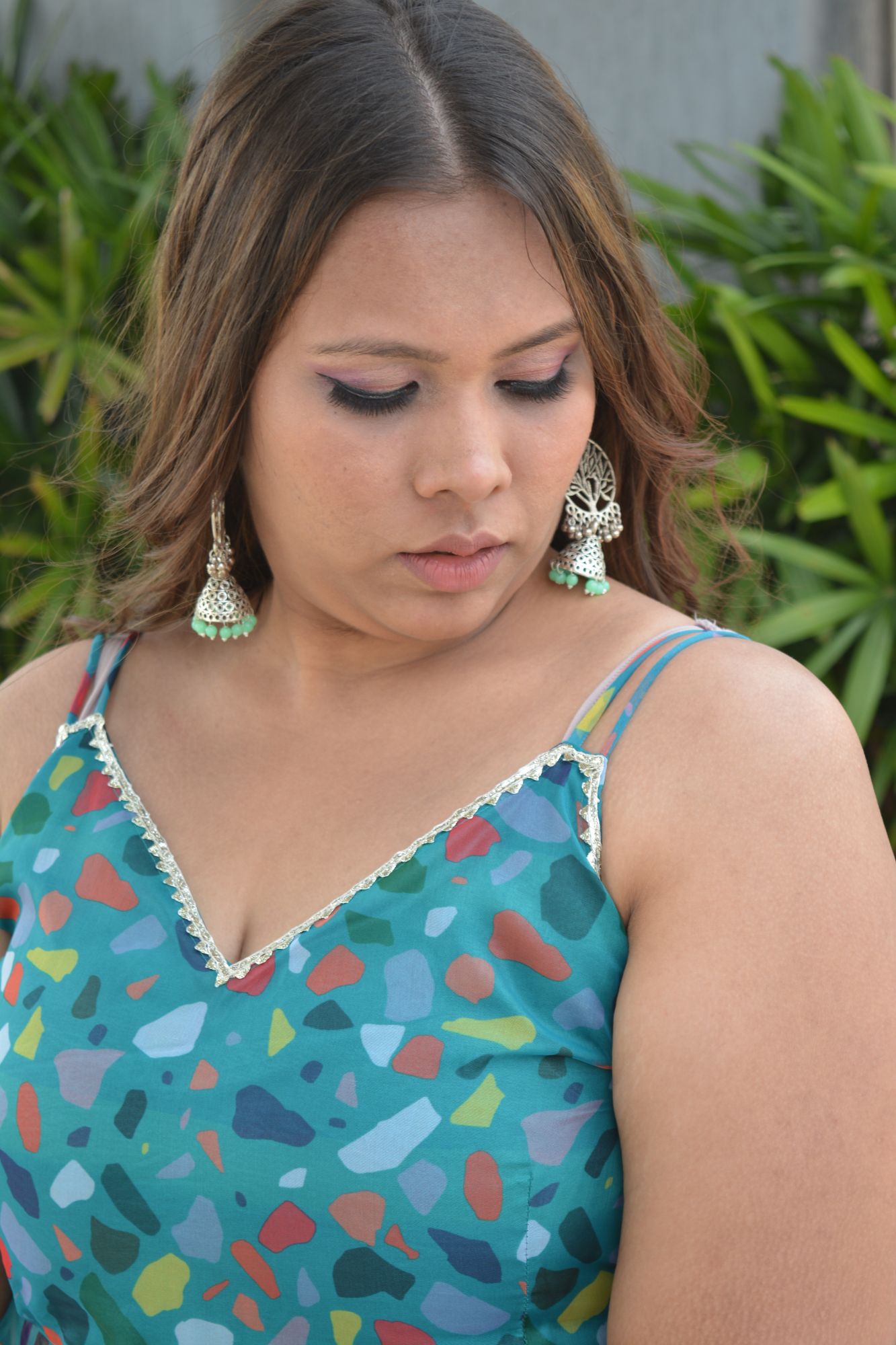 Rama Green Printed Skirt Set