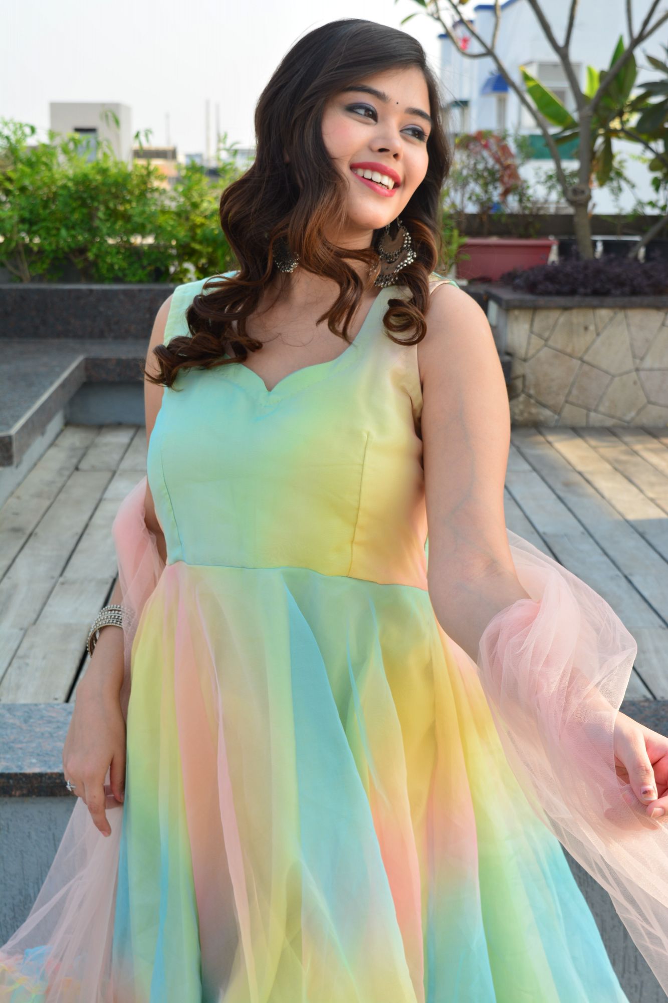 Glowing orgenza anarkali