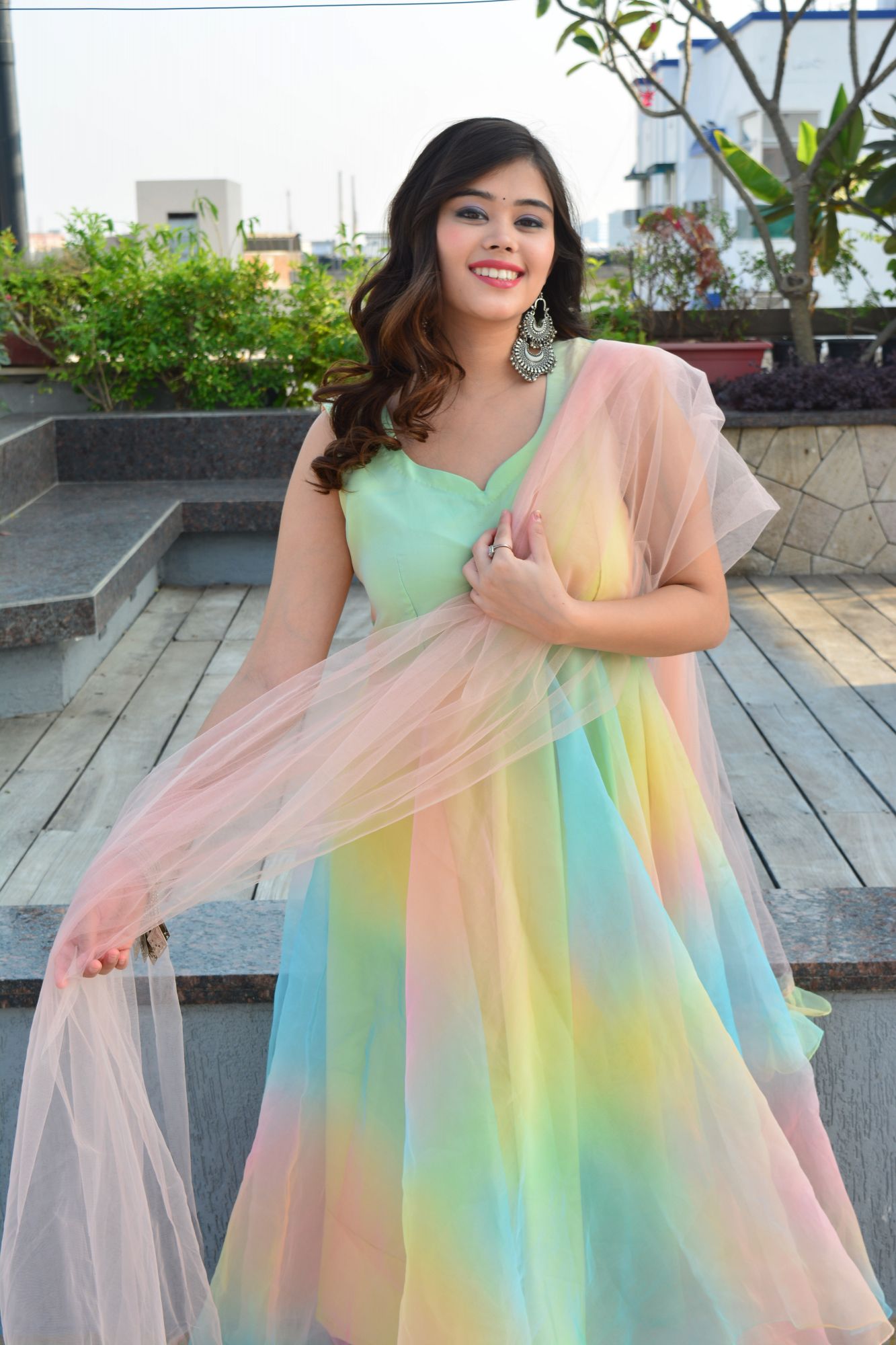 Glowing orgenza anarkali