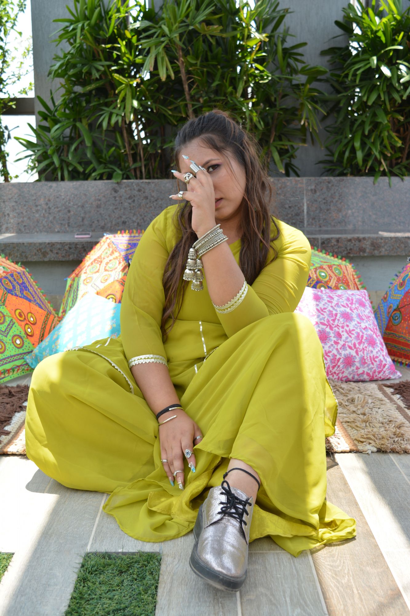 Grass Green Sharara Suit Set