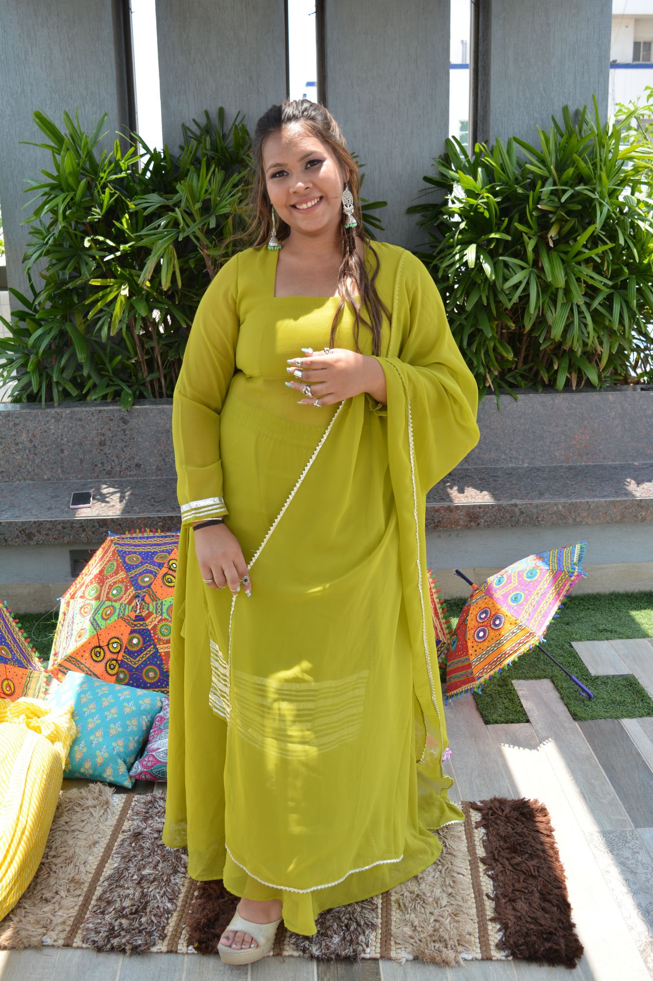 Green Sharara Suit Set