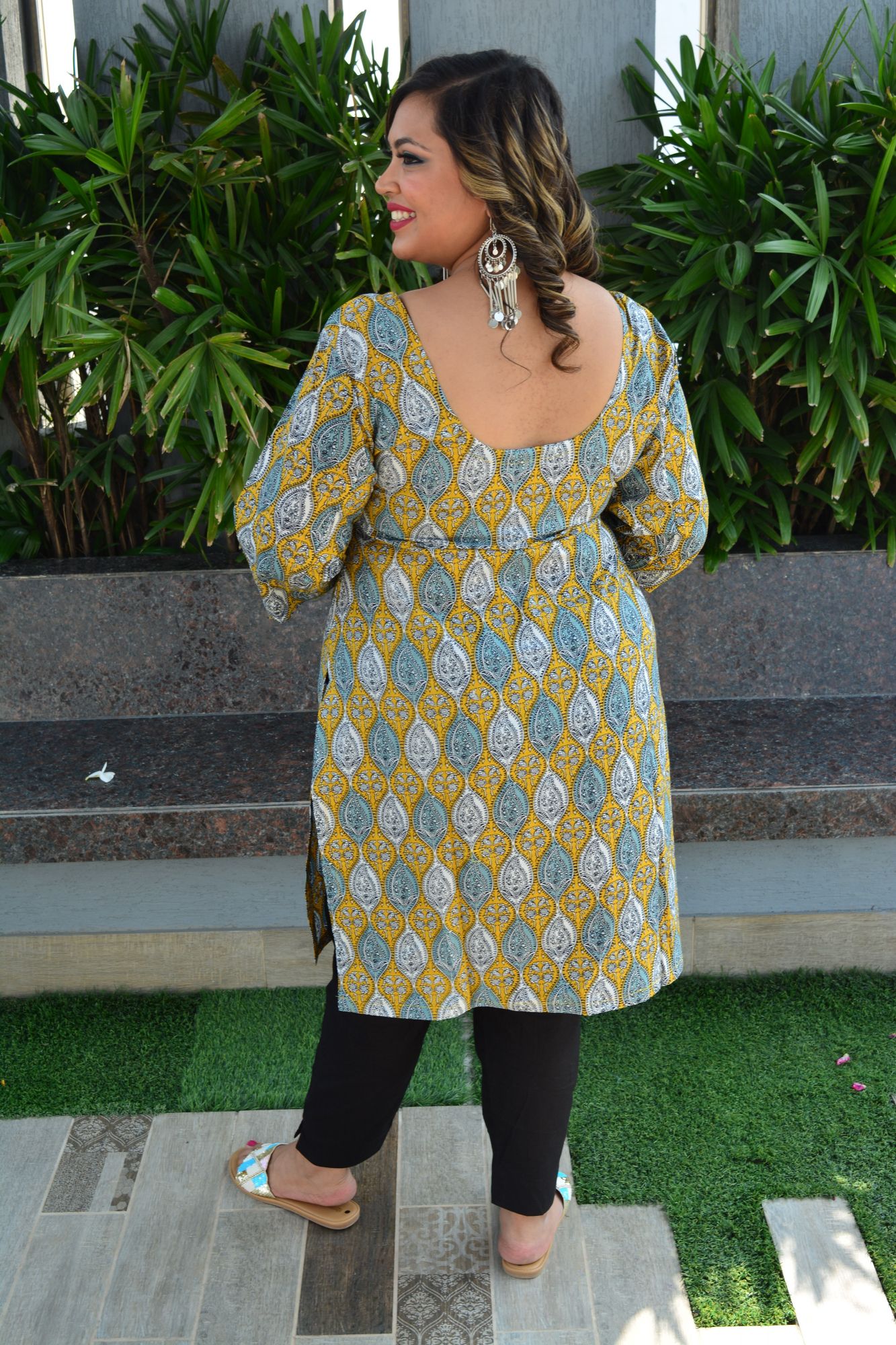 Yellow kalamkari kurta