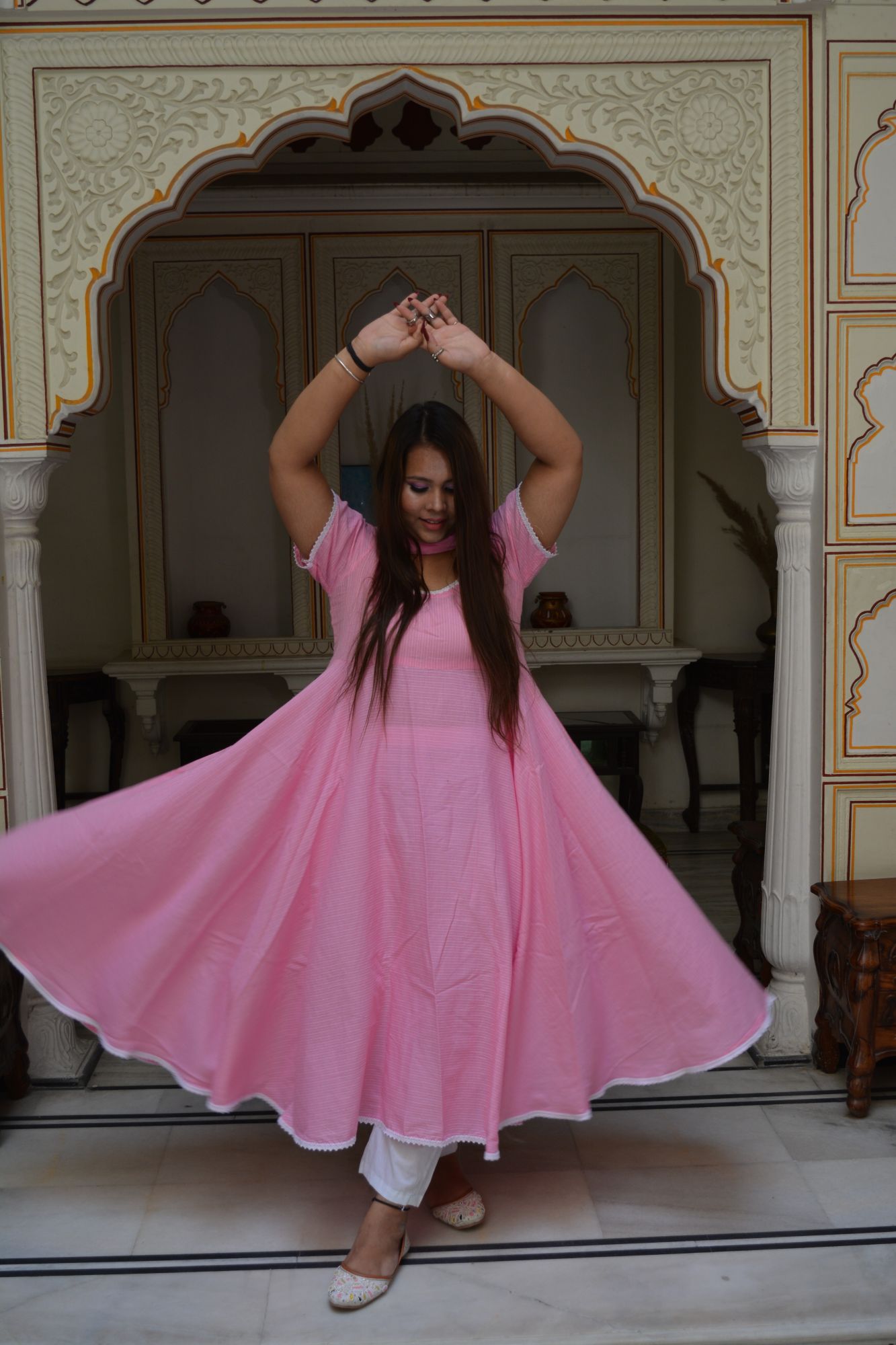 Baby Pink Anarkali Suit Set