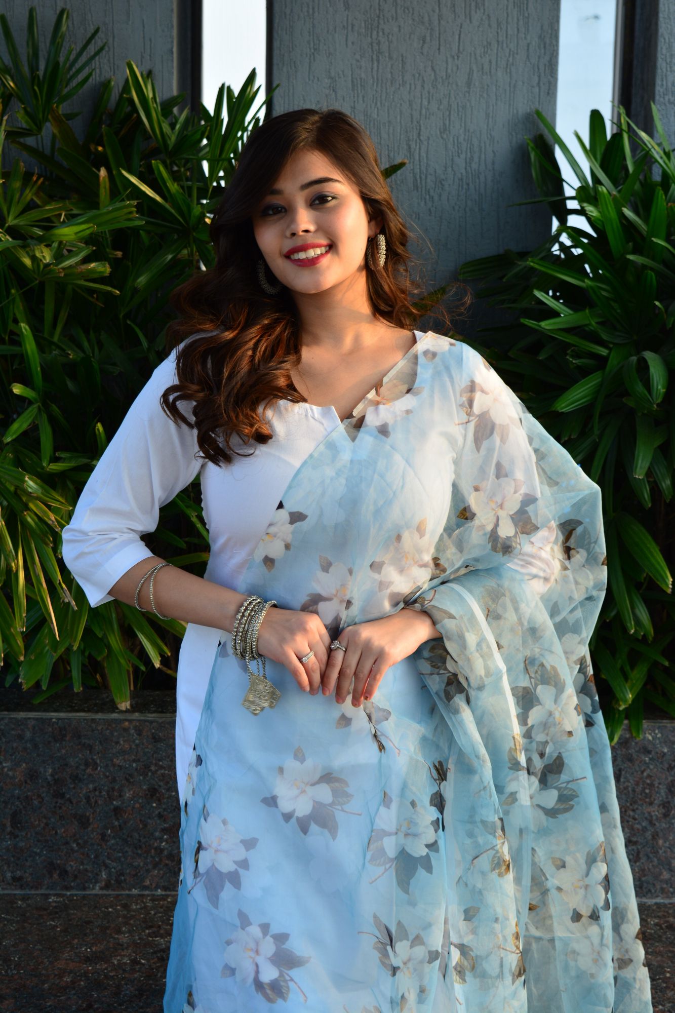 Pearl white suit set