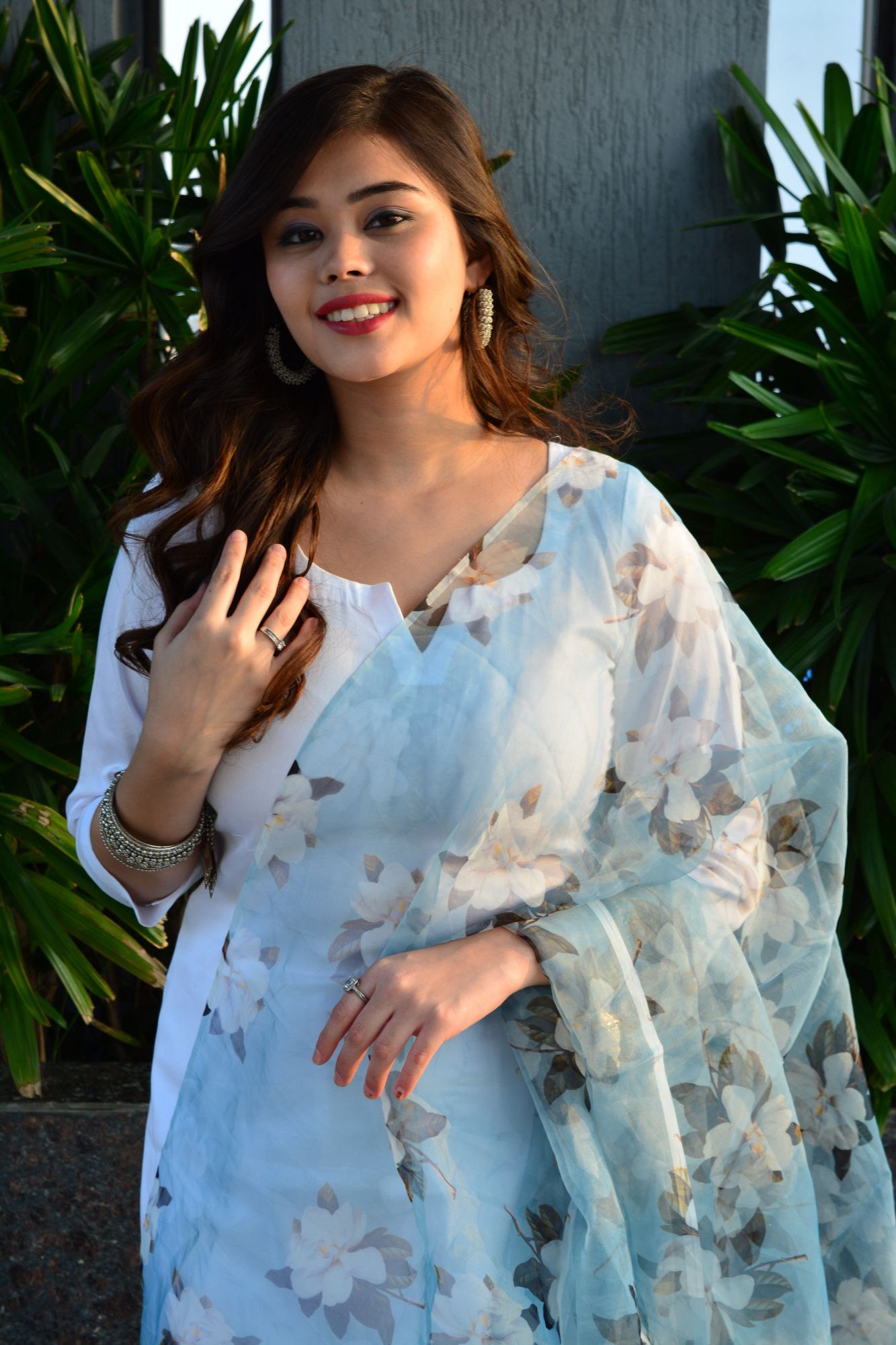 Pearl white suit set