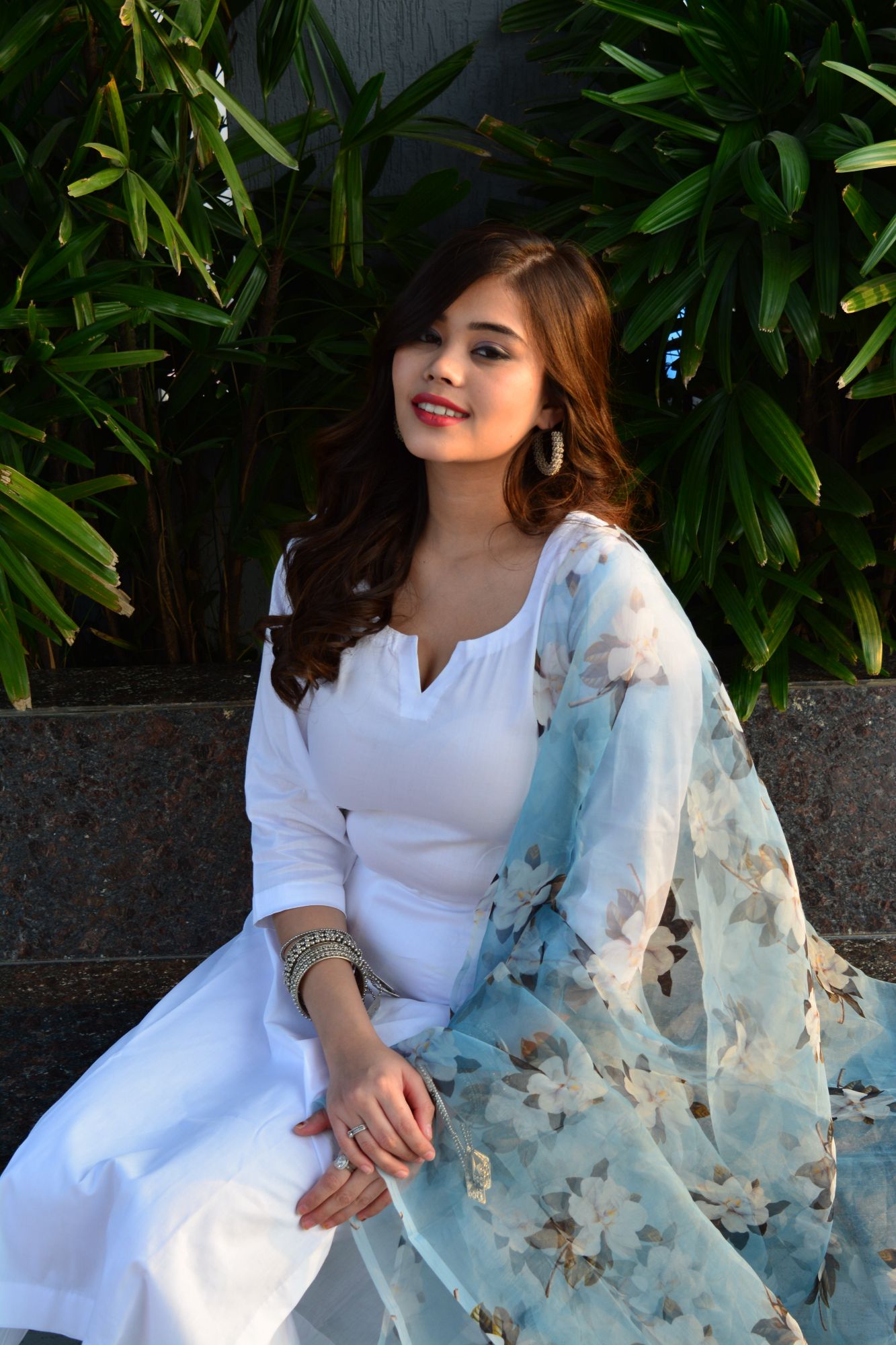 Pearl white suit set