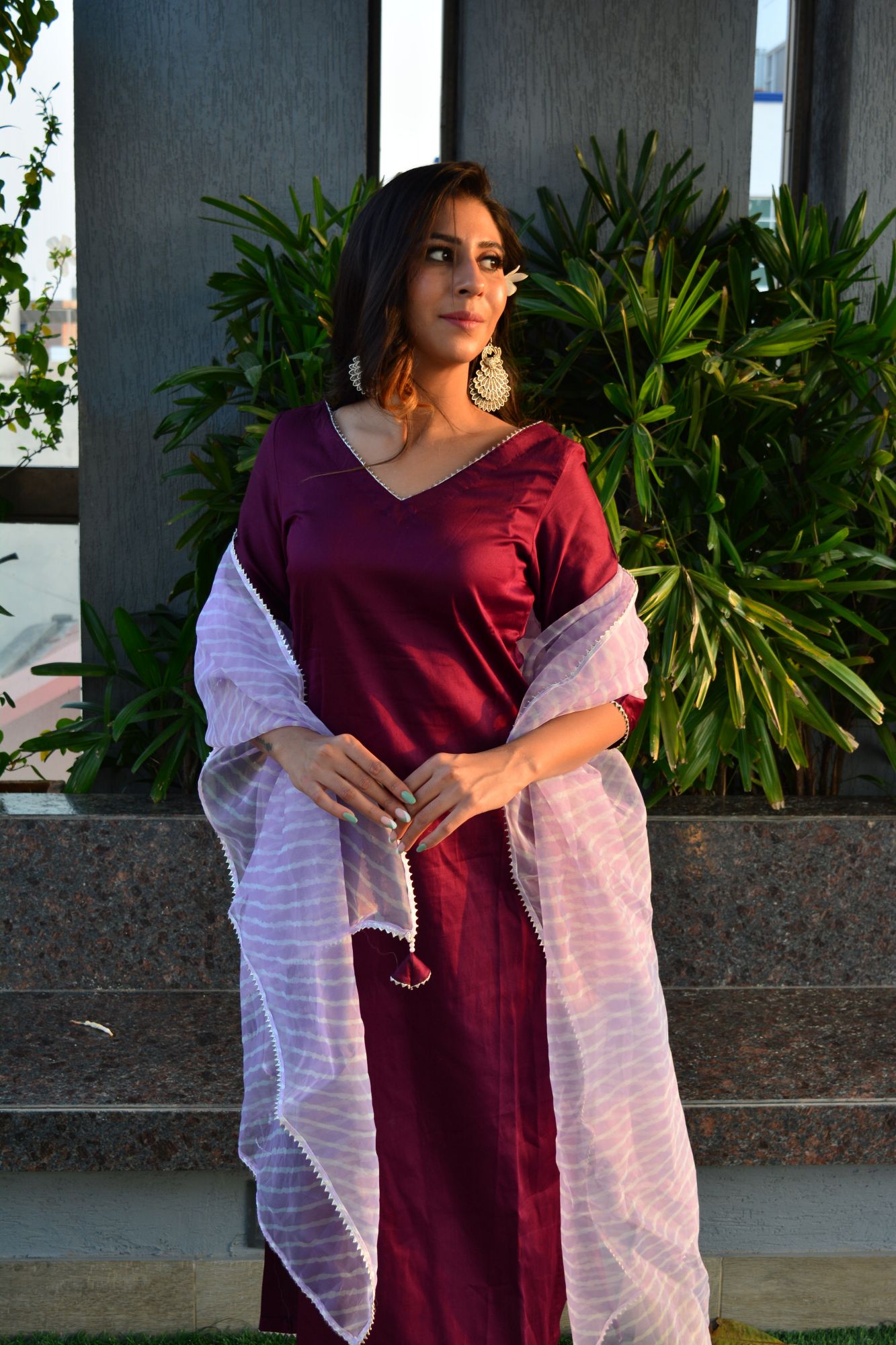 Adira wine suit set
