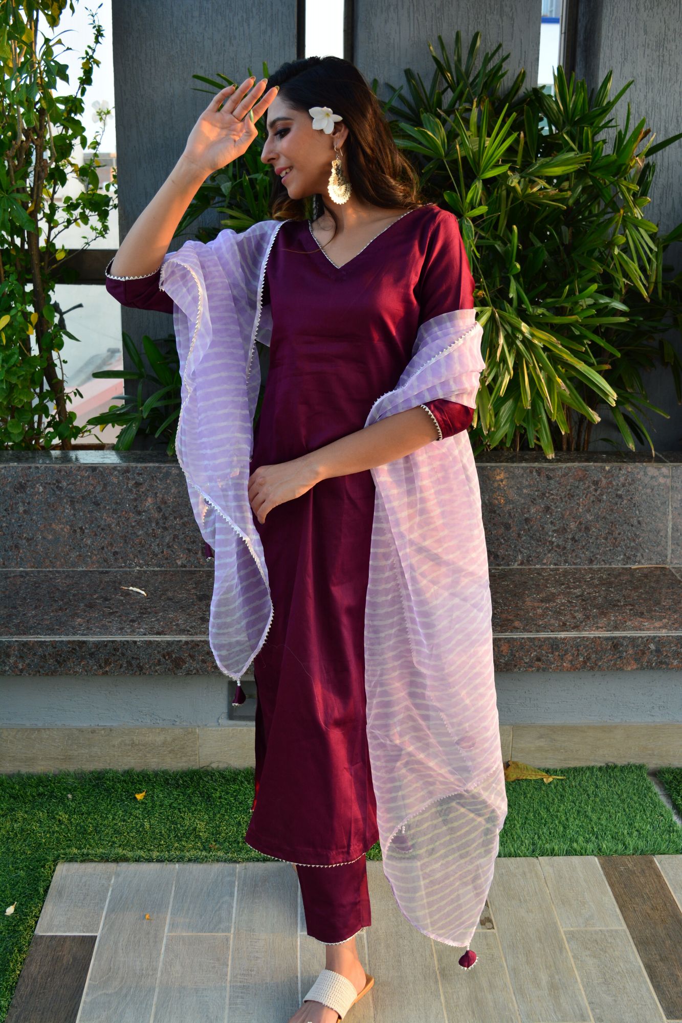 Adira wine suit set