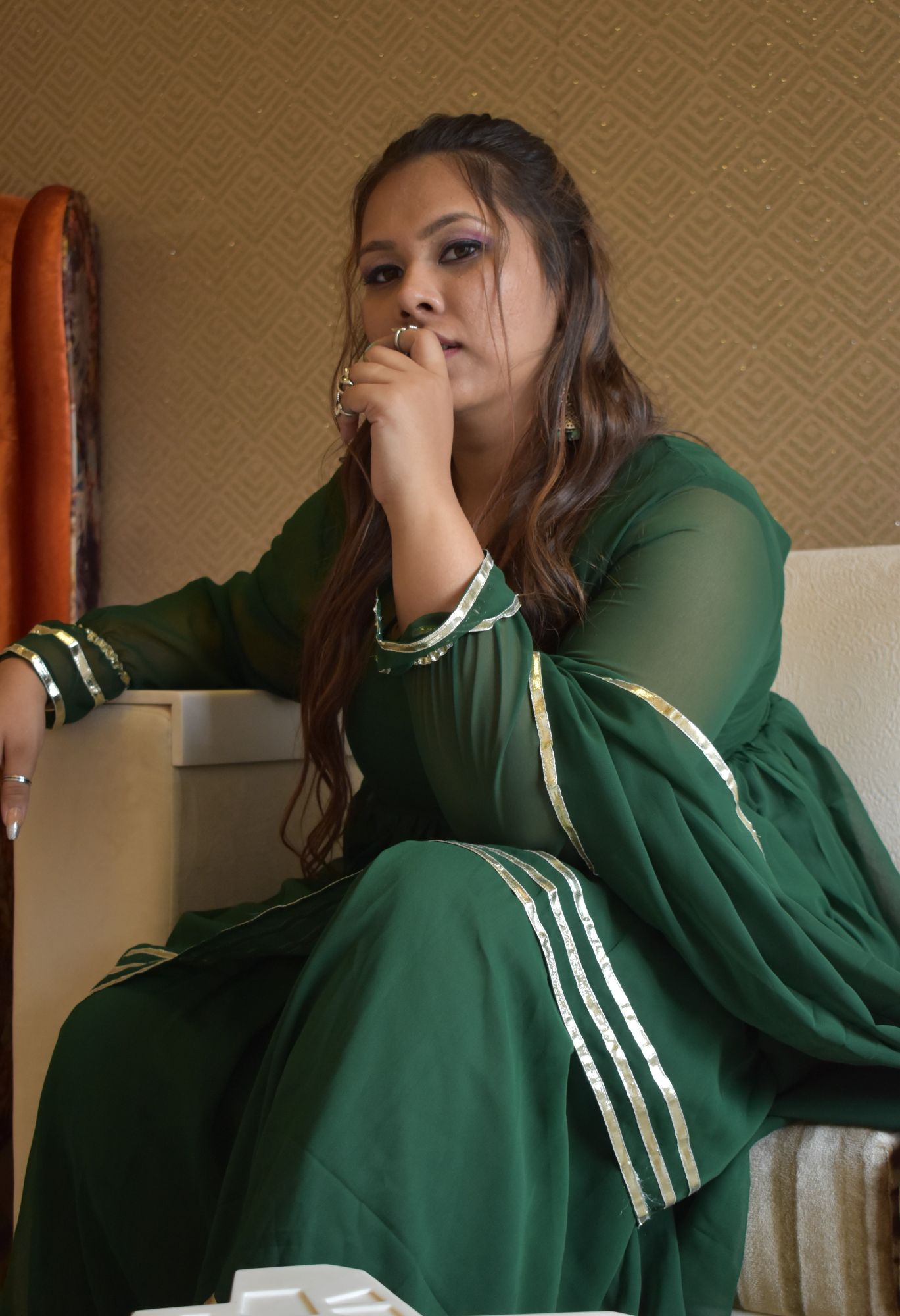 Bottle Green Sharara Suit Set