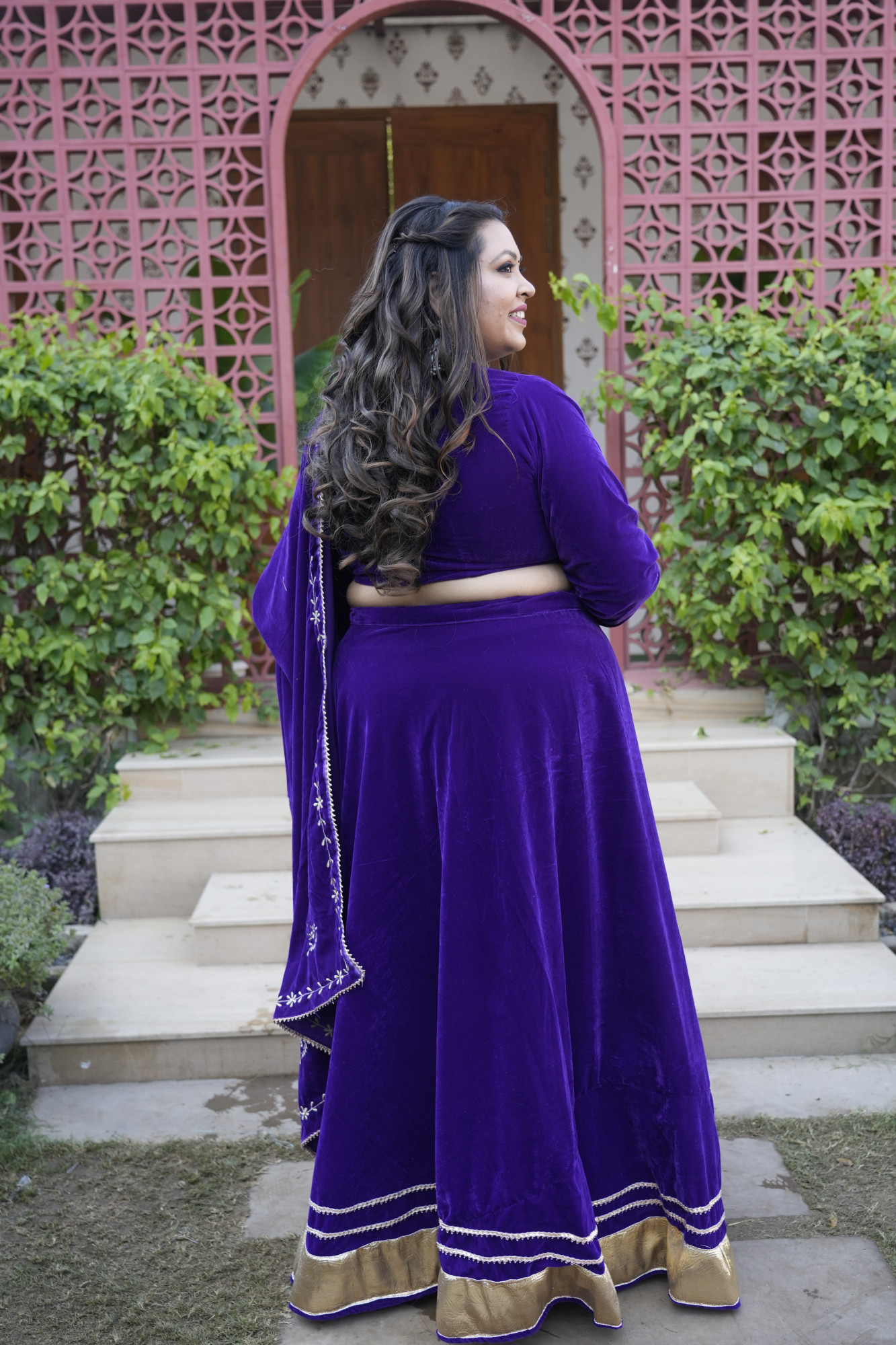 Purple Lehenga With Embroidered Dupatta