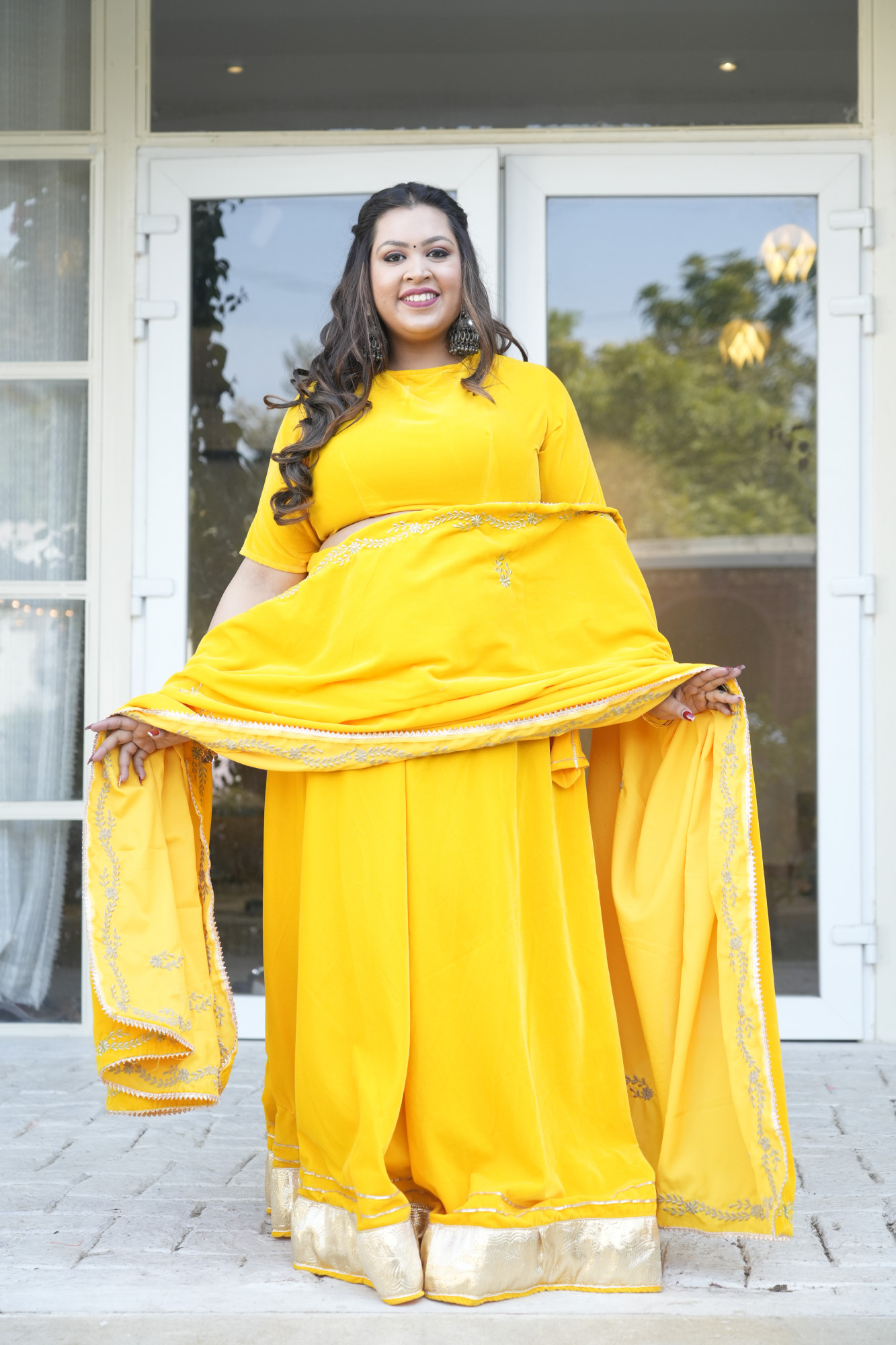 Yellow Lehenga With Embroidered Dupatta