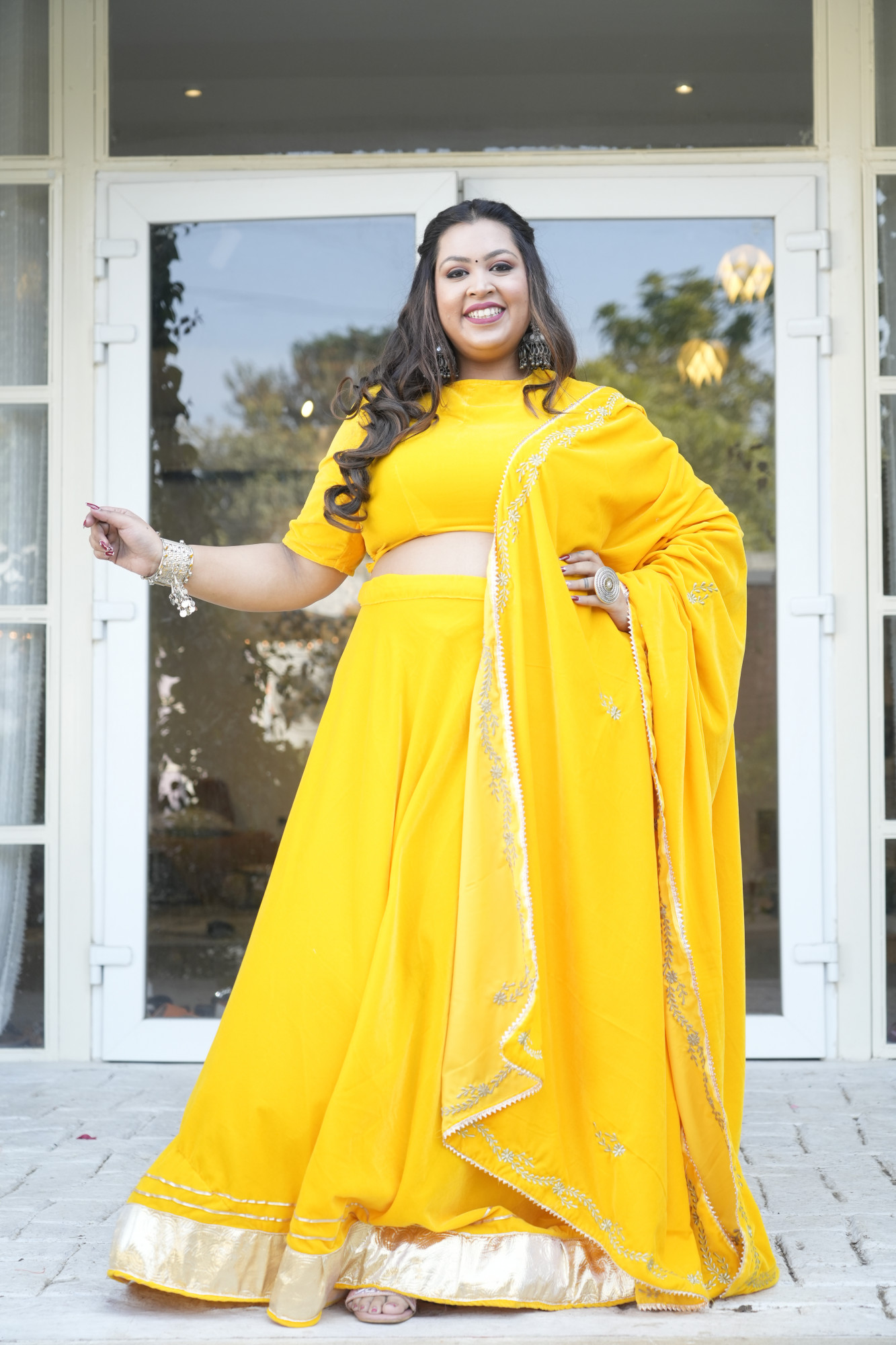 Yellow Lehenga With Embroidered Dupatta
