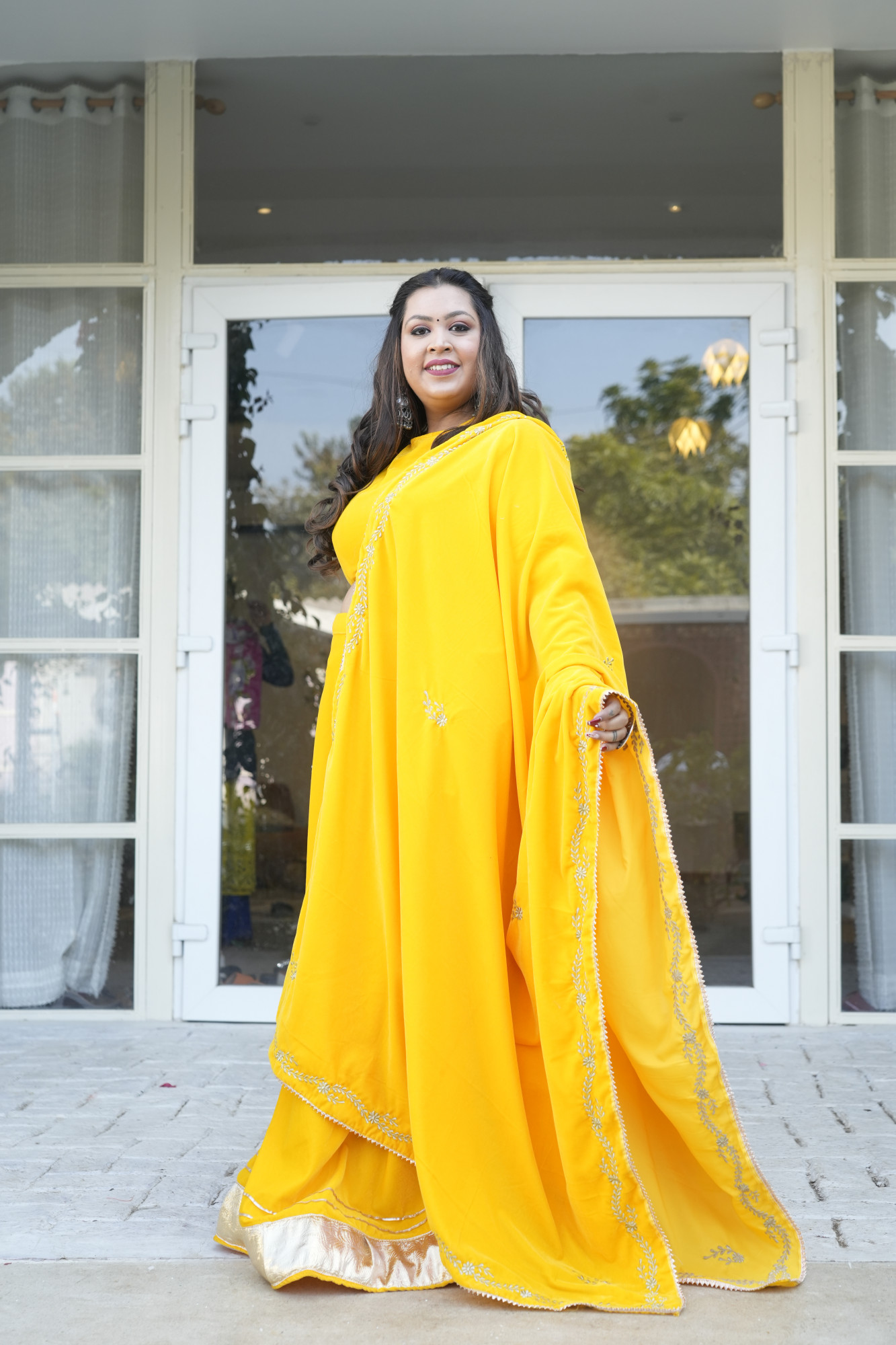 Yellow Lehenga With Embroidered Dupatta