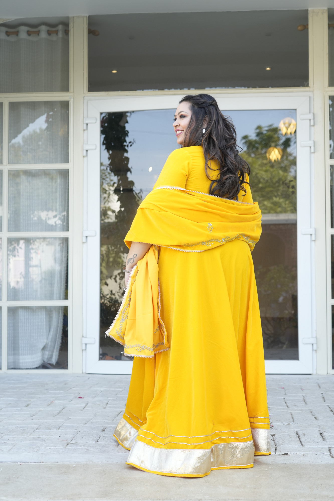Yellow Lehenga With Embroidered Dupatta