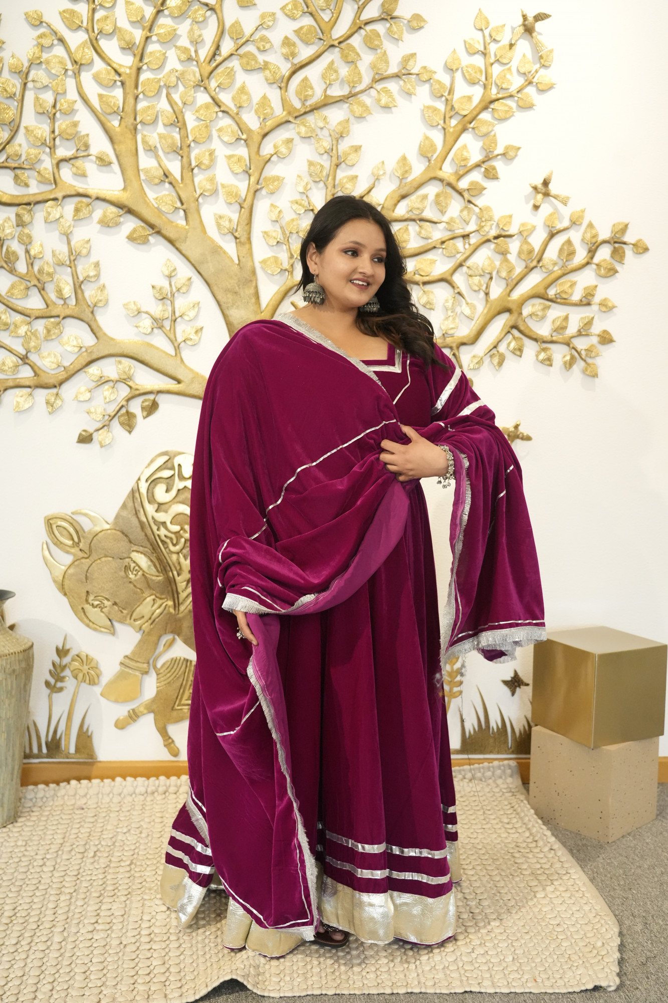 Hot Pink Anarkali With Dupatta