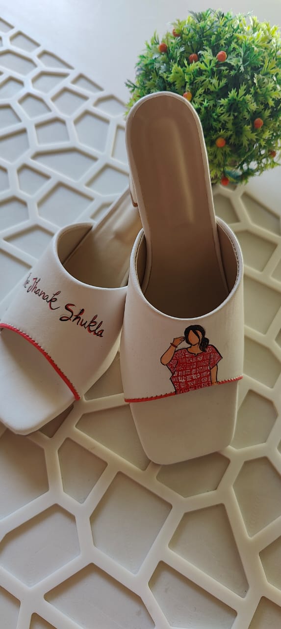 CUSTUM POTRAIT BLOCK HEELS JHANAK SHUKLA