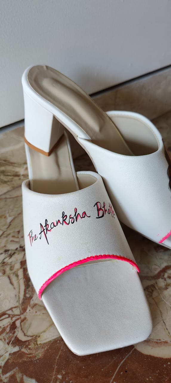 CUSTUM POTRAIT BLOCK HEELS AKANKSHA BHALLA