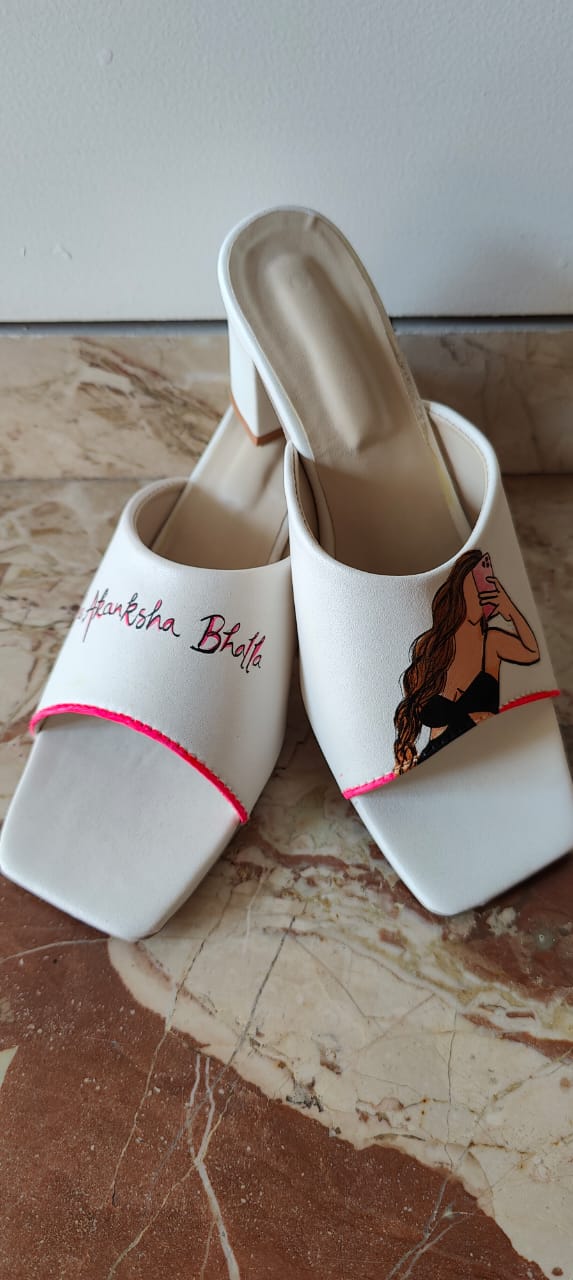 CUSTUM POTRAIT BLOCK HEELS AKANKSHA BHALLA