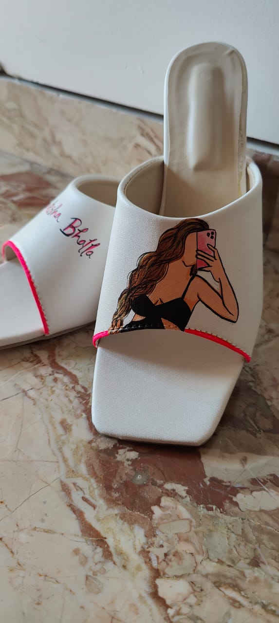 CUSTUM POTRAIT BLOCK HEELS AKANKSHA BHALLA