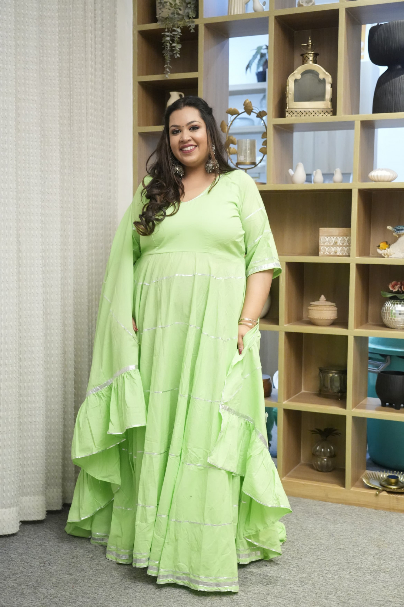 Zara Pastel Green Anarkali Set