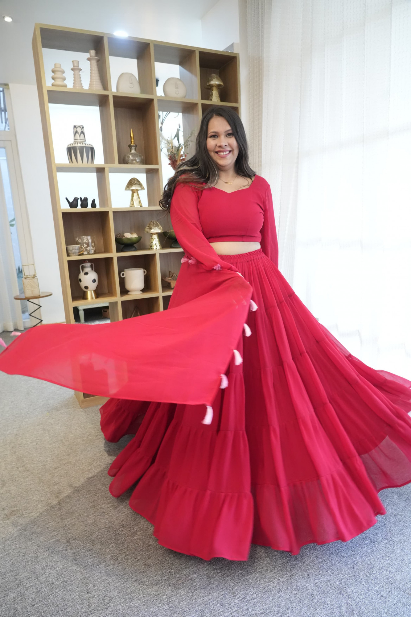 CherryBlossom Georgette Lehenga Set