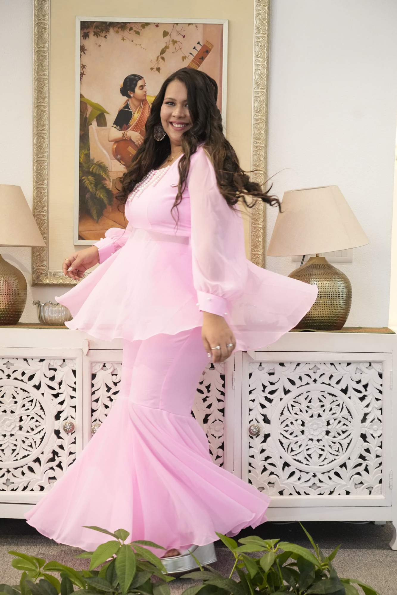 Blushing Beauty Georgette Sharara Set