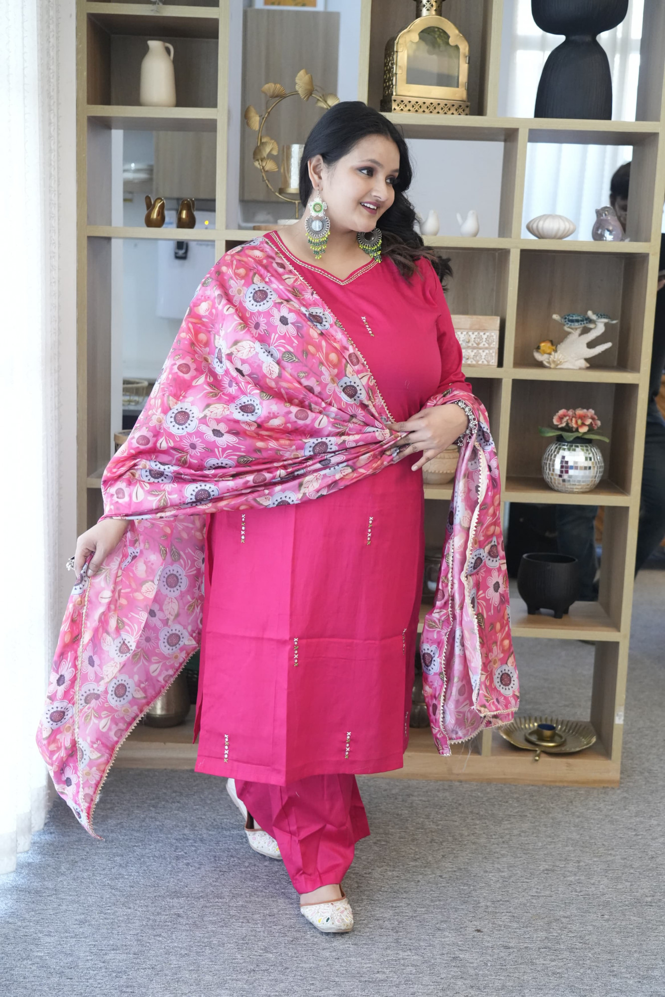 Fushia Fizz Embroidered Suit Set