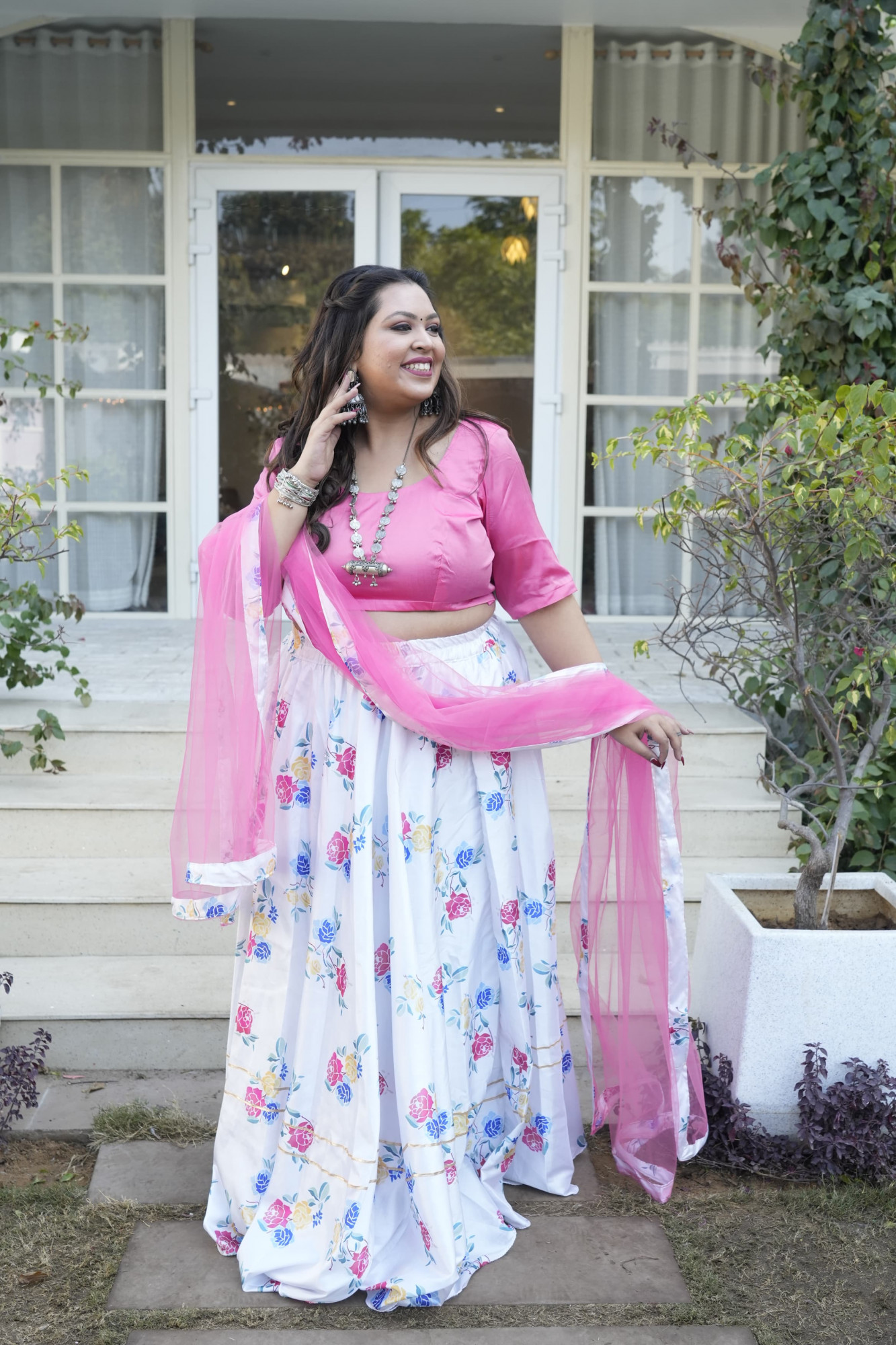 Pearl Rose Silk Lehenga Set