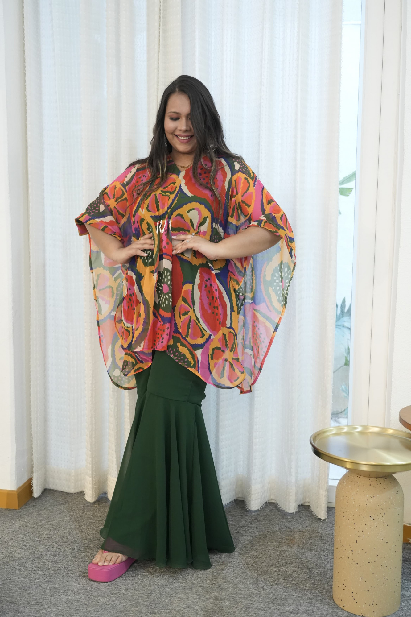 Lemon Twist Georgette Sharara Set