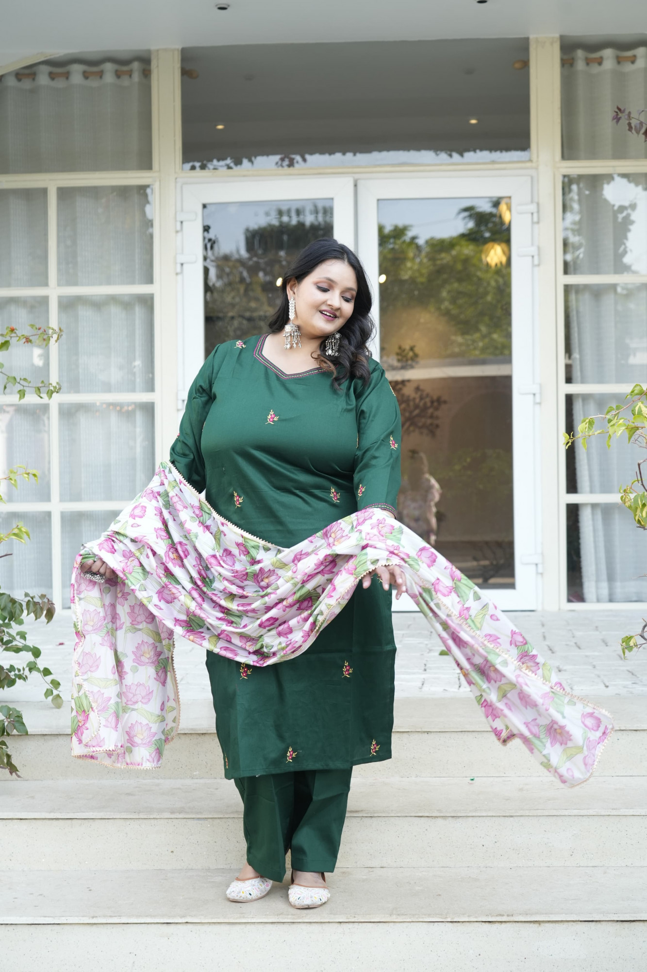 Dark Miss Embroidered Suit Set