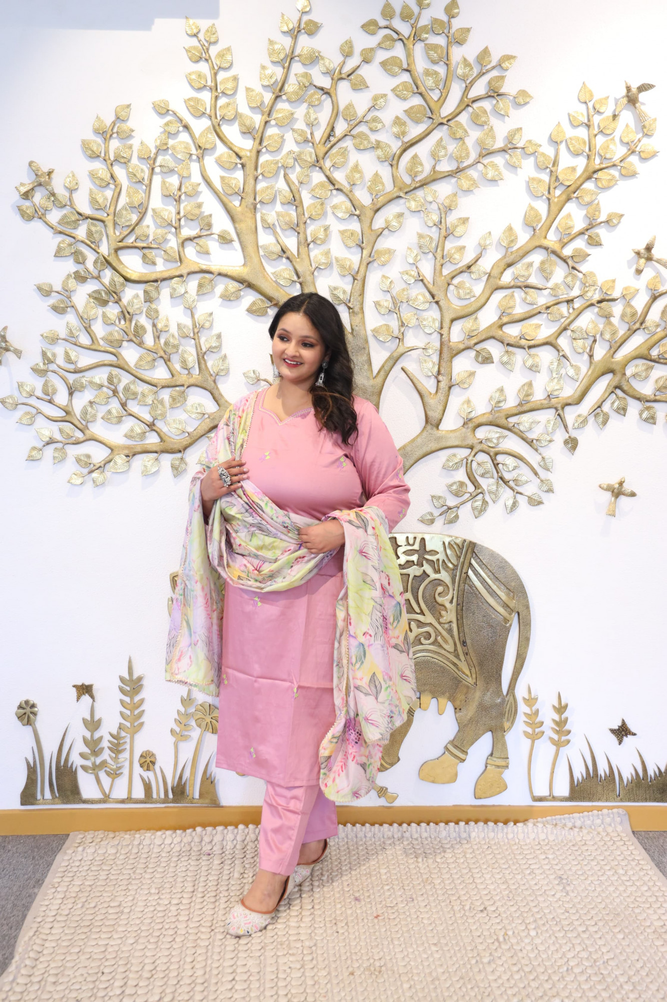 Pink Passion Embroidered Suit Set