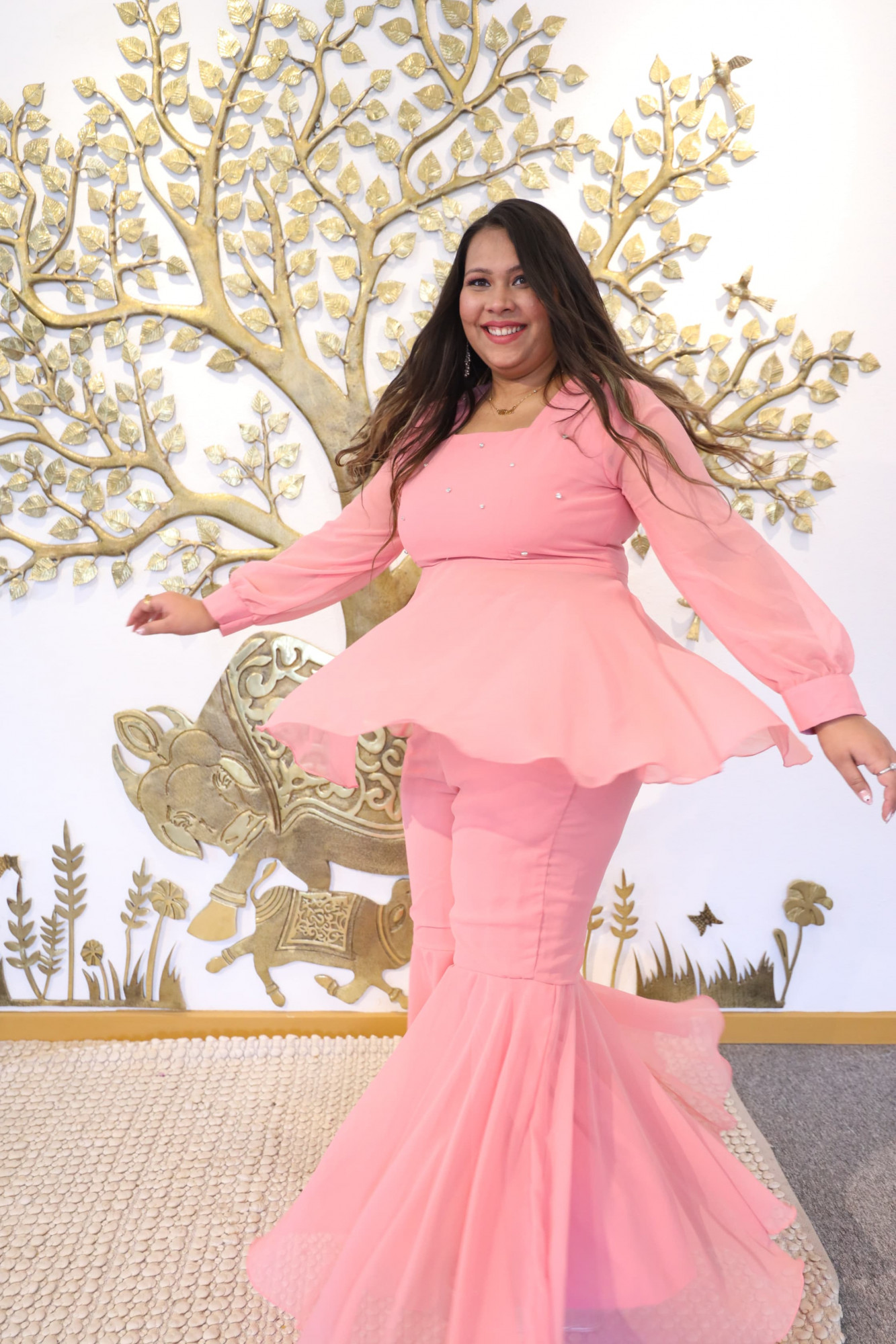 Bubblegum Georgette Sharara Set