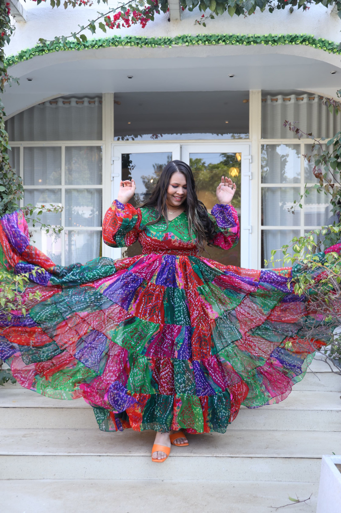 Colourful Bandhani Gown