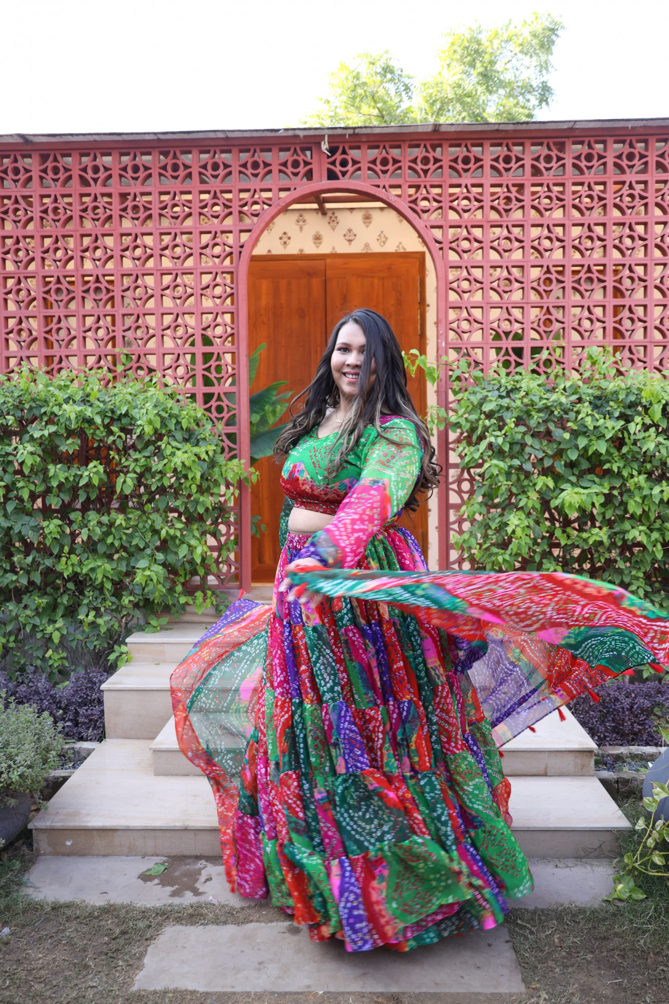 Colourful Bandhani Lehenga Set